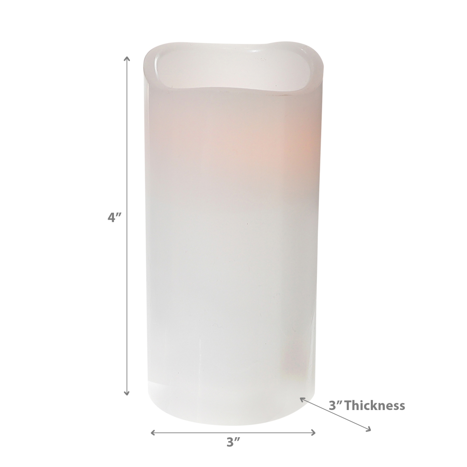 Maison Concepts Led Wave Top Unscented White Candle With Timer 3X4" - Set of 3