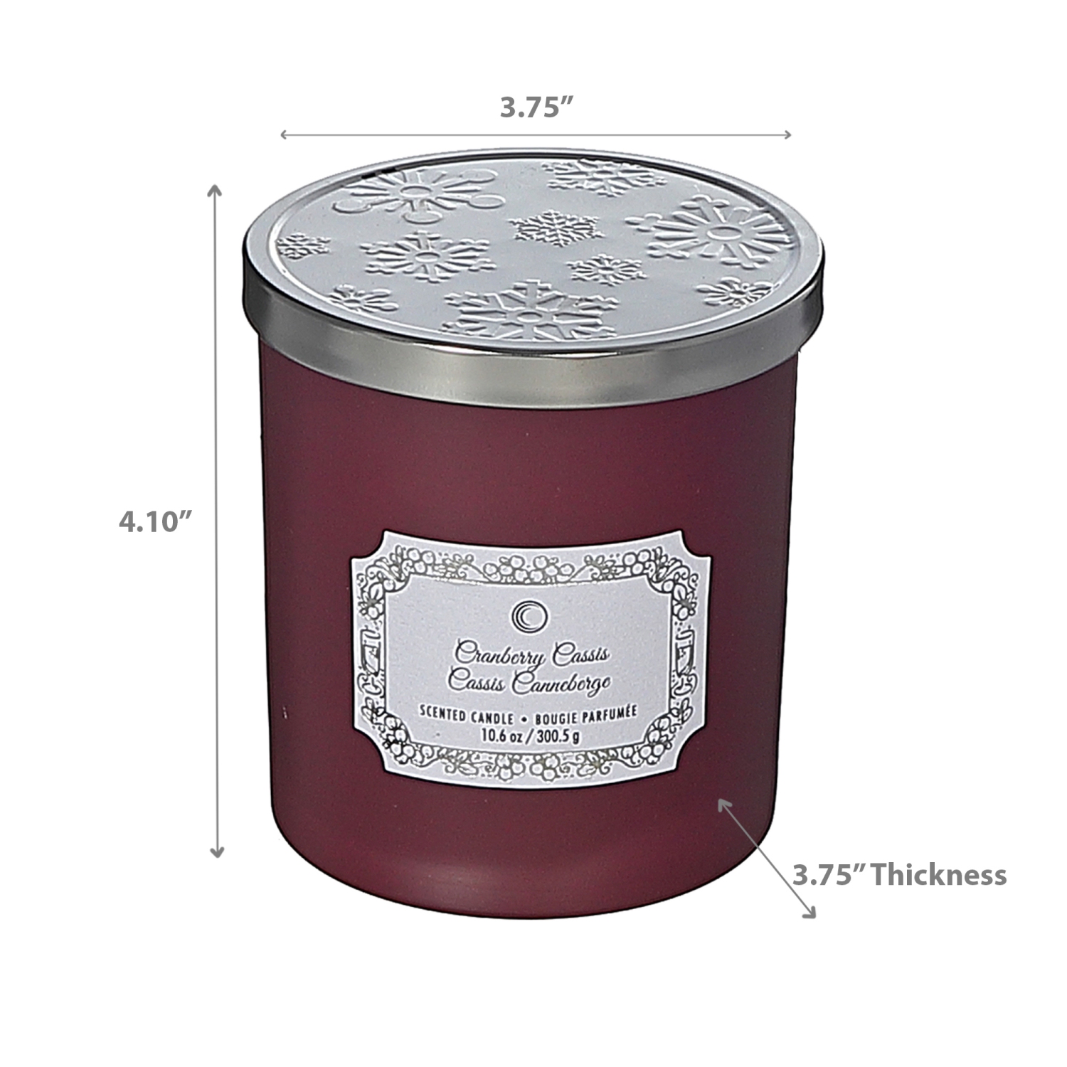 Maison Concepts Christmas 10.5Oz Jar Candle Cranberry Cassis