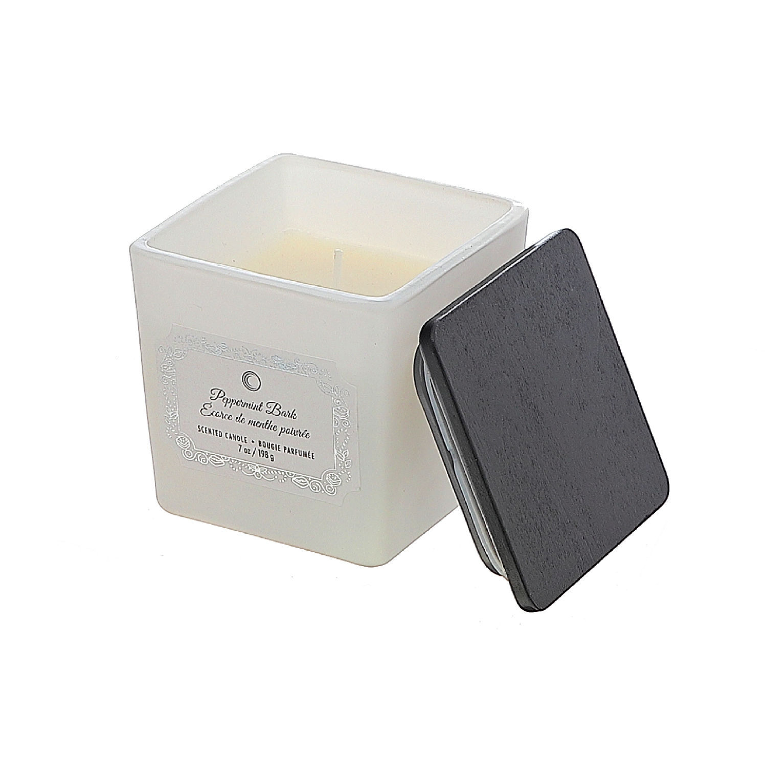 Bougie carrée de Noël 7oz Maison concepts écorce à la menthe poivrée