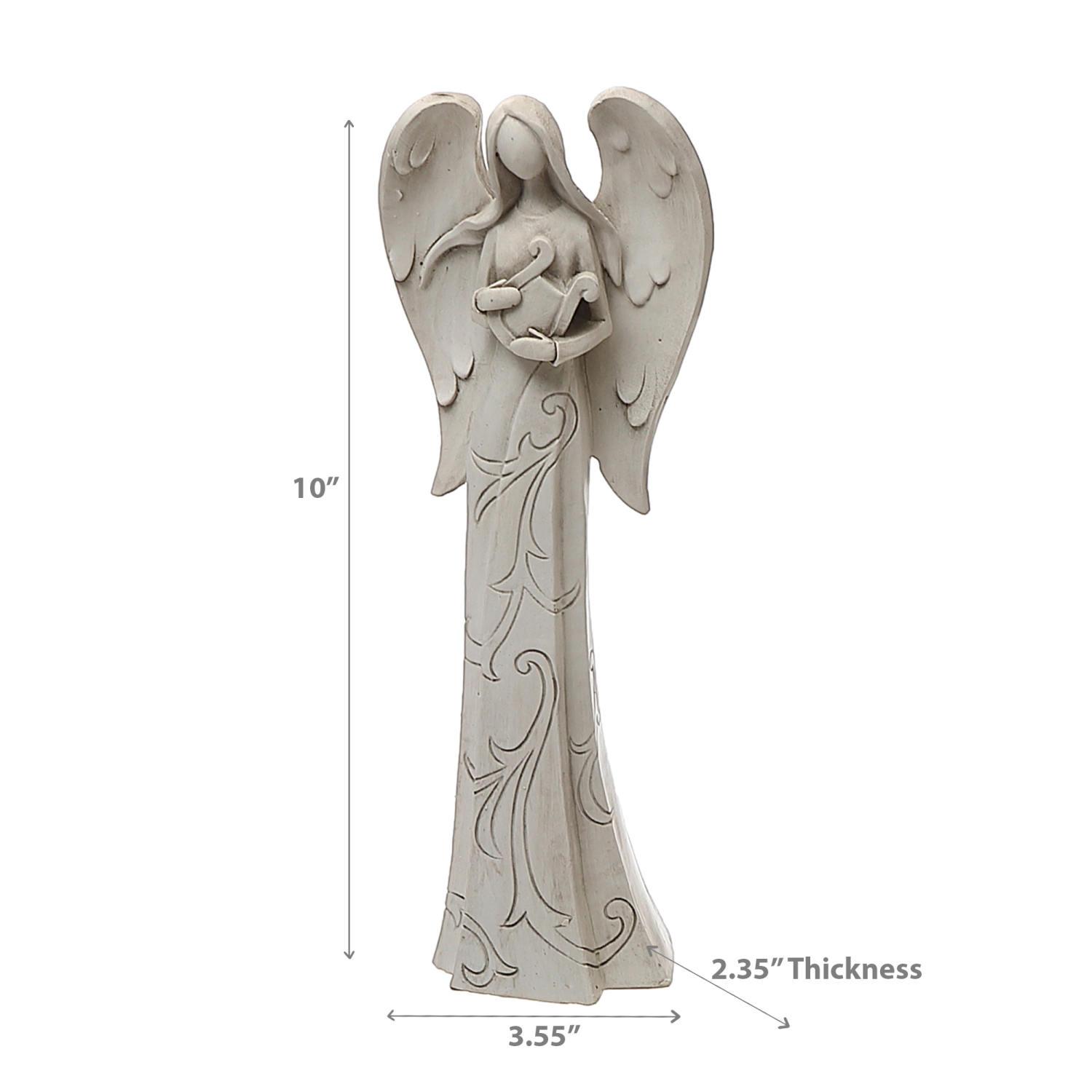 Maison Concepts Christmas Polyresin Angel With Engravings - Set of 2