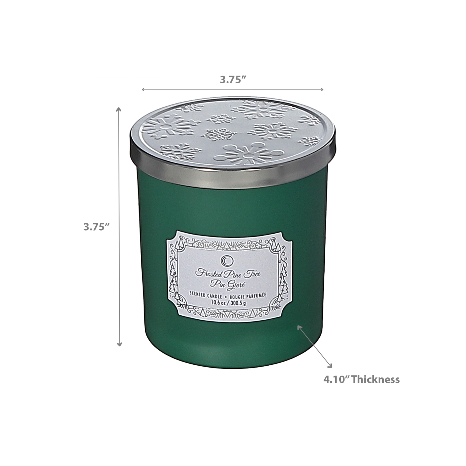 Maison Concepts Christmas 10.5Oz Jar Candle Frosted Pine Tree