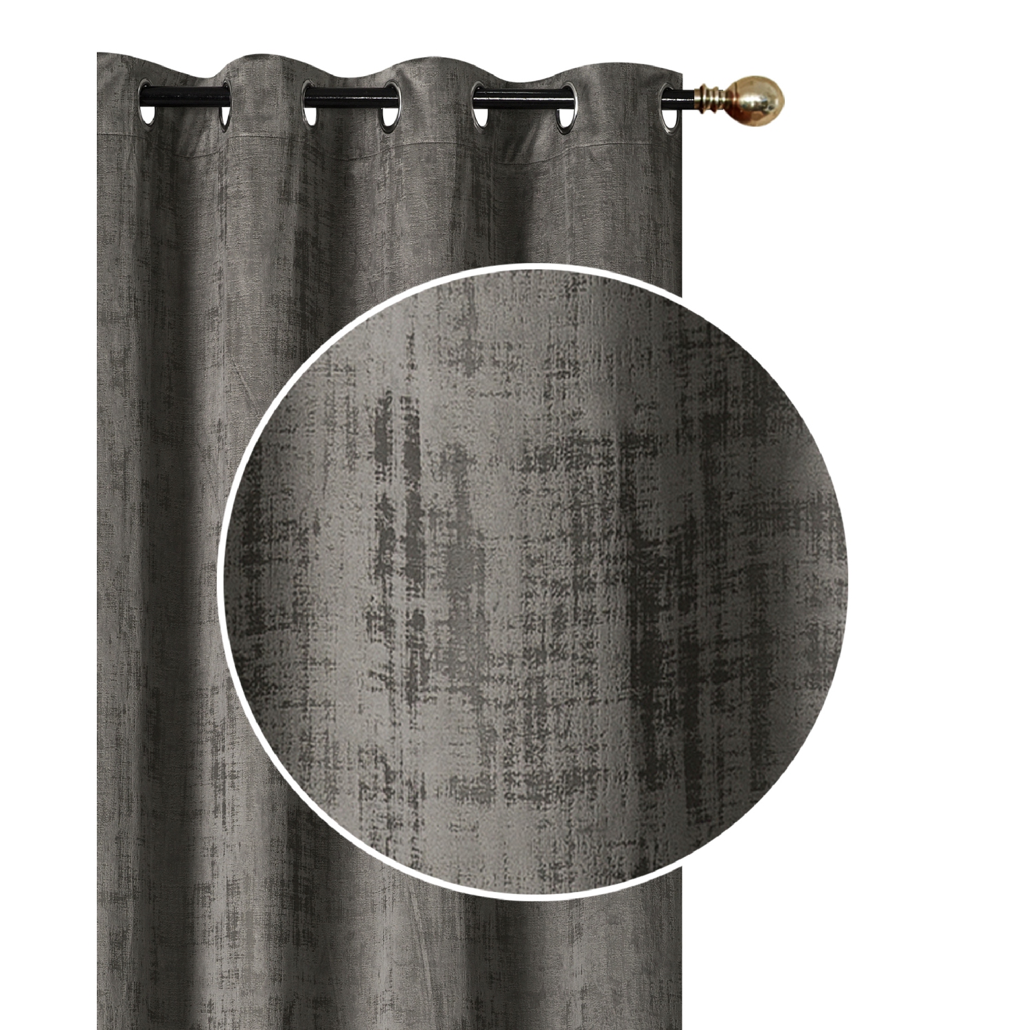 Maison Concepts Embossed Rubber Panel & Grommets Dark Grey - Set of 2