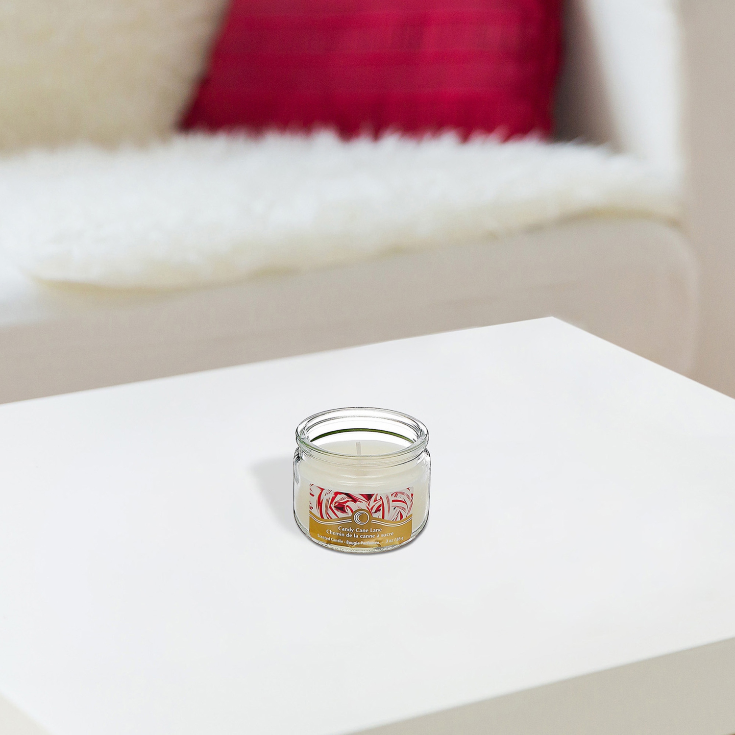 Bougie en pot parfumée de Noël 3 oz Candle Candy Cane Lane de Maison concepts - Ensemble de 4