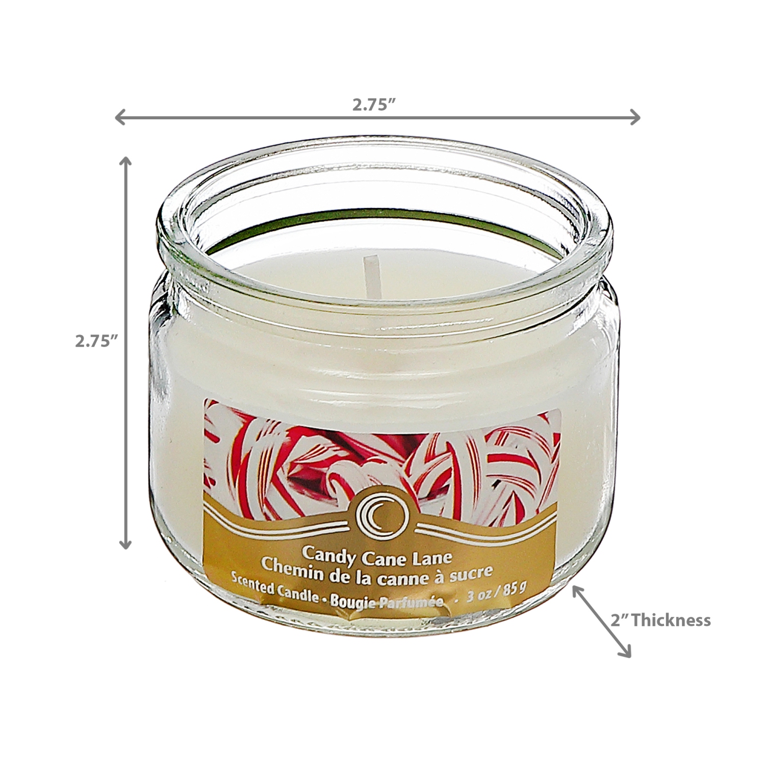 Bougie en pot parfumée de Noël 3 oz Candle Candy Cane Lane de Maison concepts - Ensemble de 4