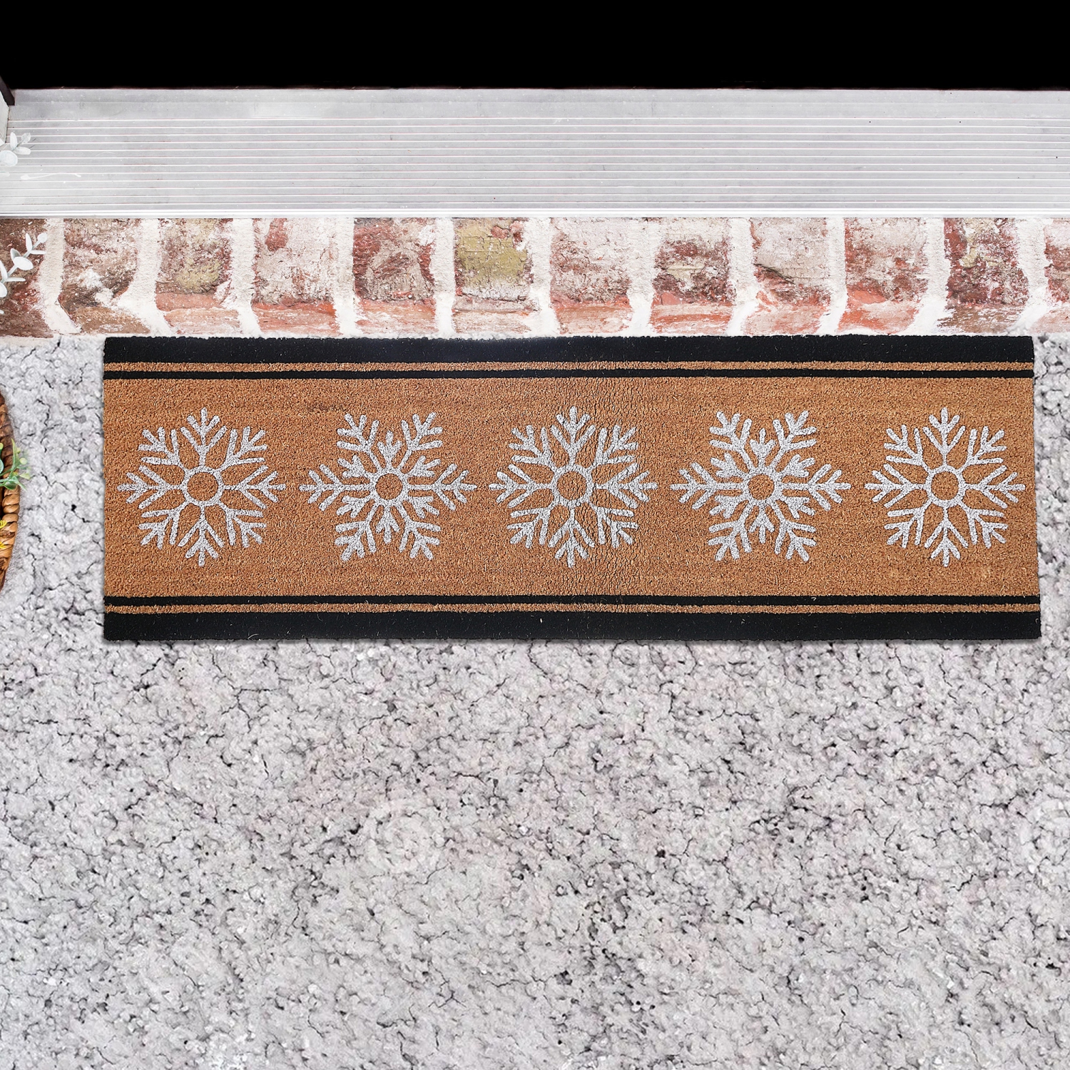 Maison Concepts Christmas Coir Door Mat Snowflakes 16 X 48