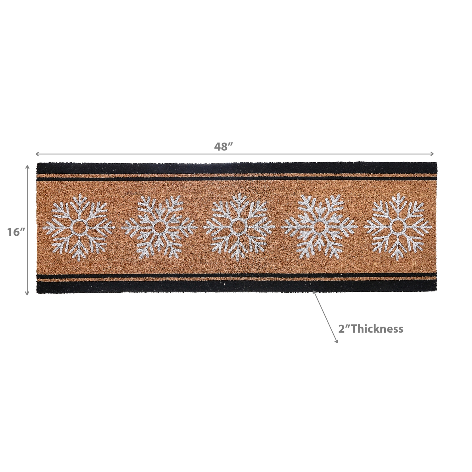 Maison Concepts Christmas Coir Door Mat Snowflakes 16 X 48