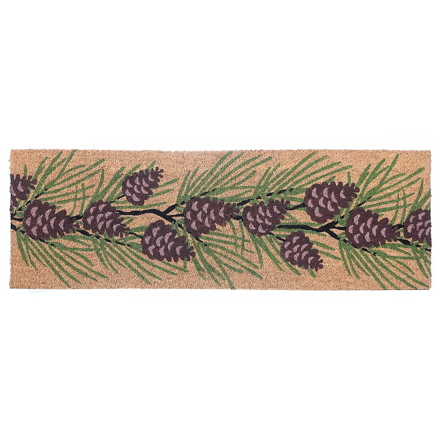 Tapis de porte de coco de Noël Pinecones de Maison concepts, 16 x 48 po