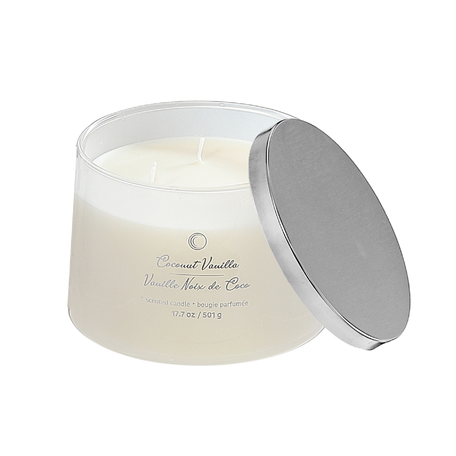 Maison Concepts 18Oz 3 Wick High Gloss Taper Candle Coconut Vanilla