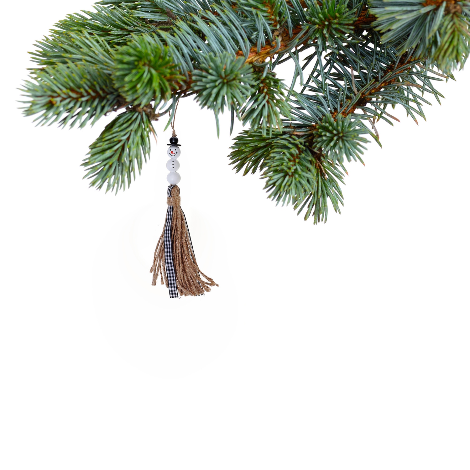 Décoration bonhomme de neige à perles de Noël avec pampille de Maison concepts - Ensemble de 4