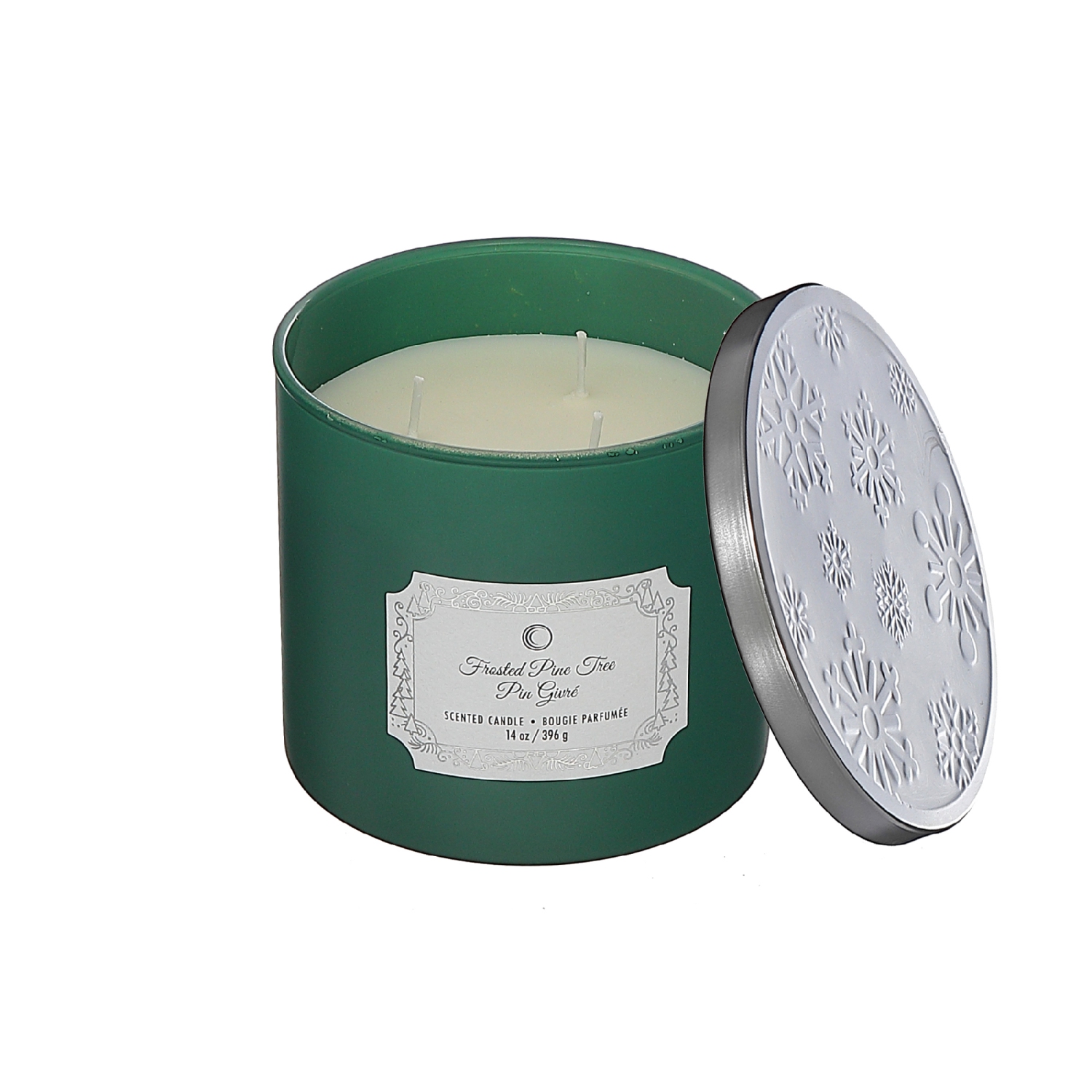 Maison Concepts Christmas 14Oz 3 Wick Jar Candle Frosted Pine Tree