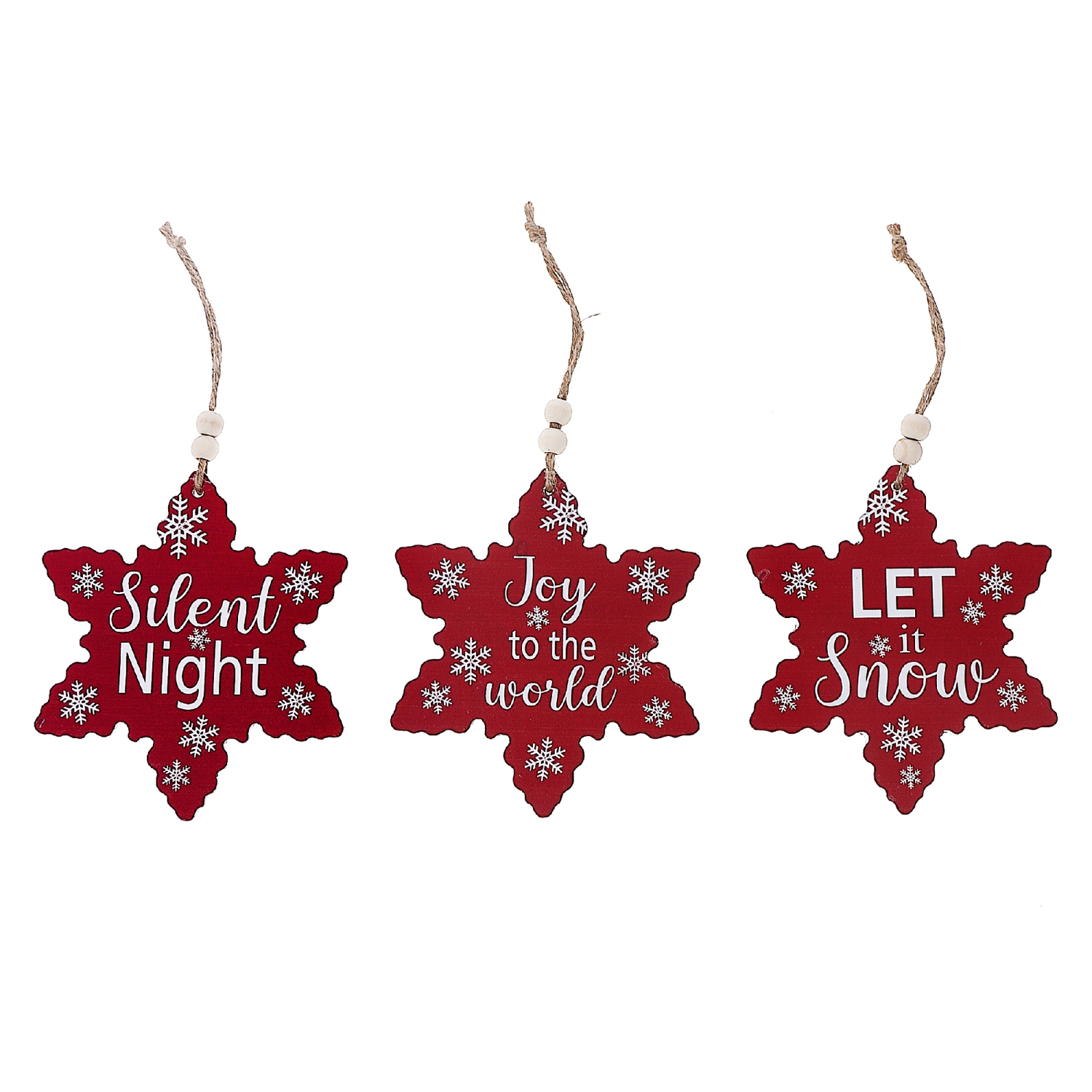 Décoration de Noël en forme de flocon de neige plat de Maison concepts - Ensemble de 6