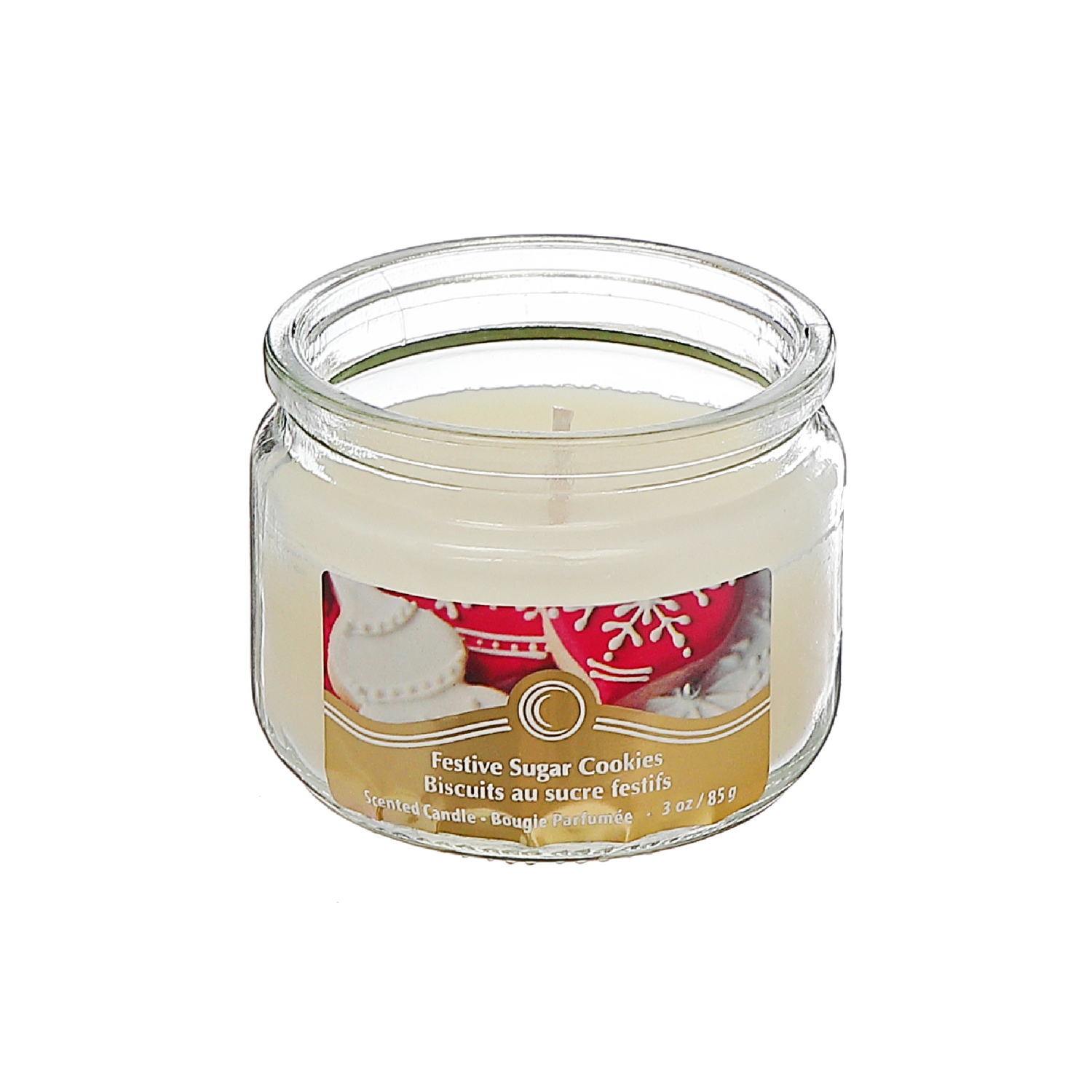 Bougie en pot parfumée de Noël 3 oz Biscuits au sucre festif de Maison concepts - Ensemble de 4