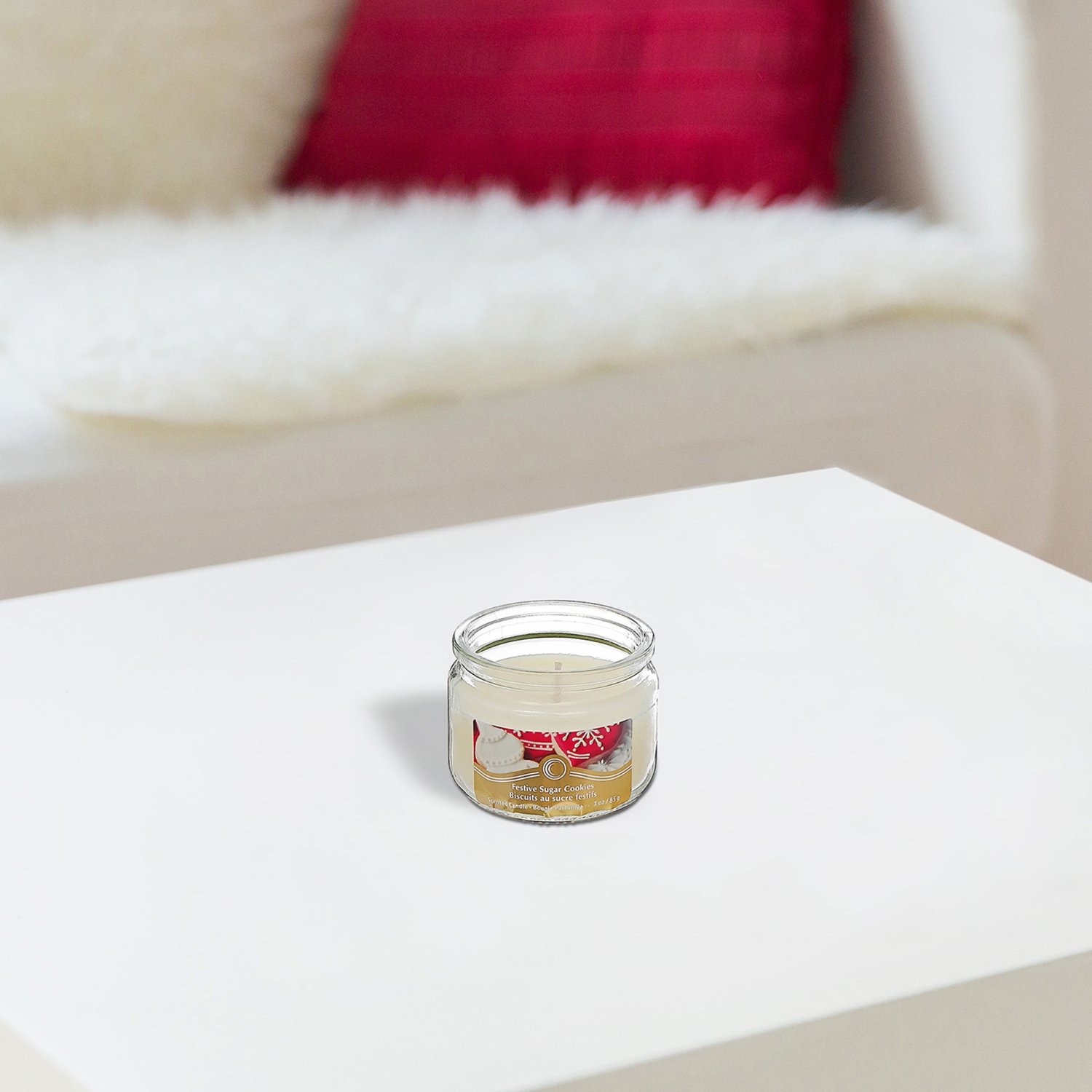 Bougie en pot parfumée de Noël 3 oz Biscuits au sucre festif de Maison concepts - Ensemble de 4