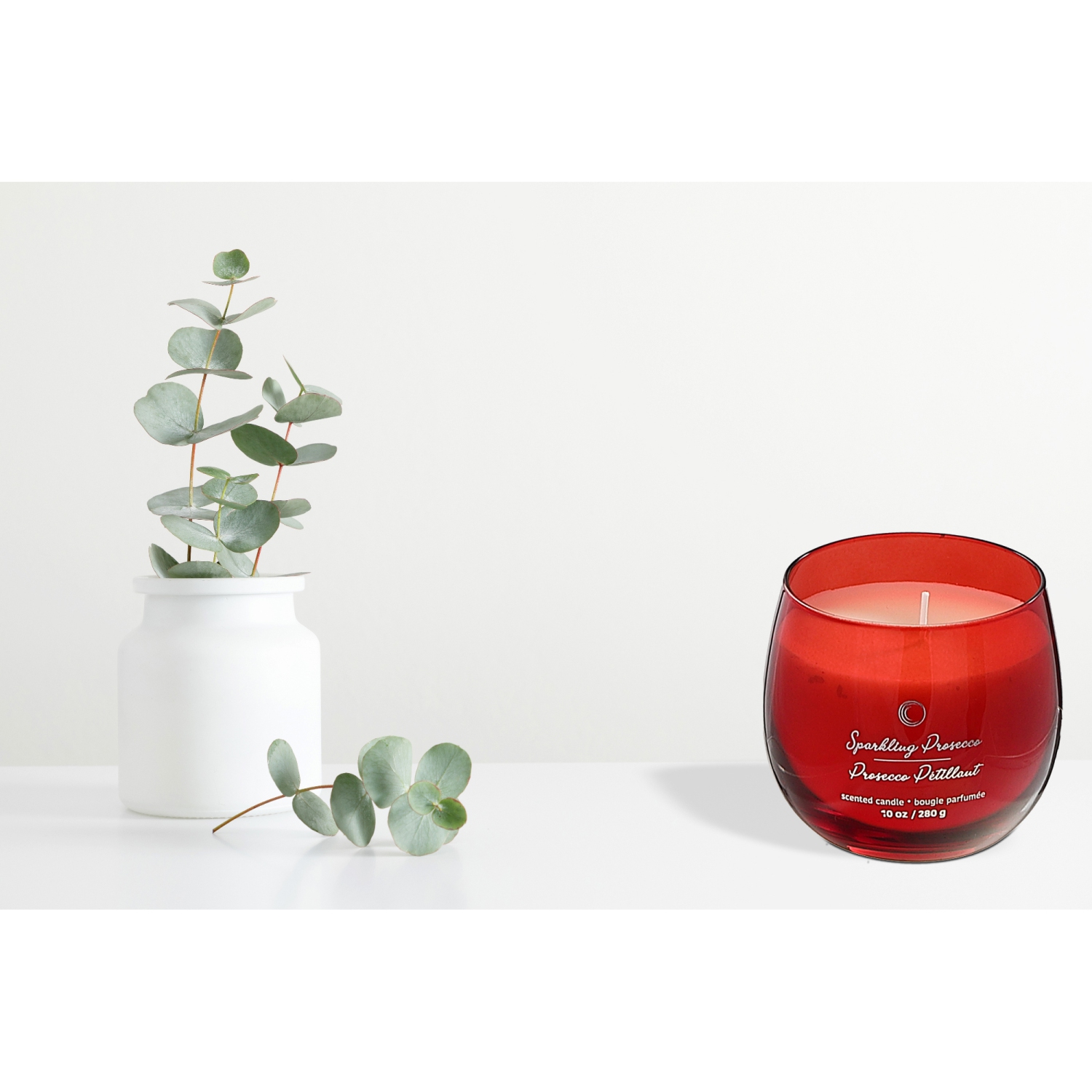 Maison Concepts 10Oz High Gloss Curved Candle Sparkling Prosecco