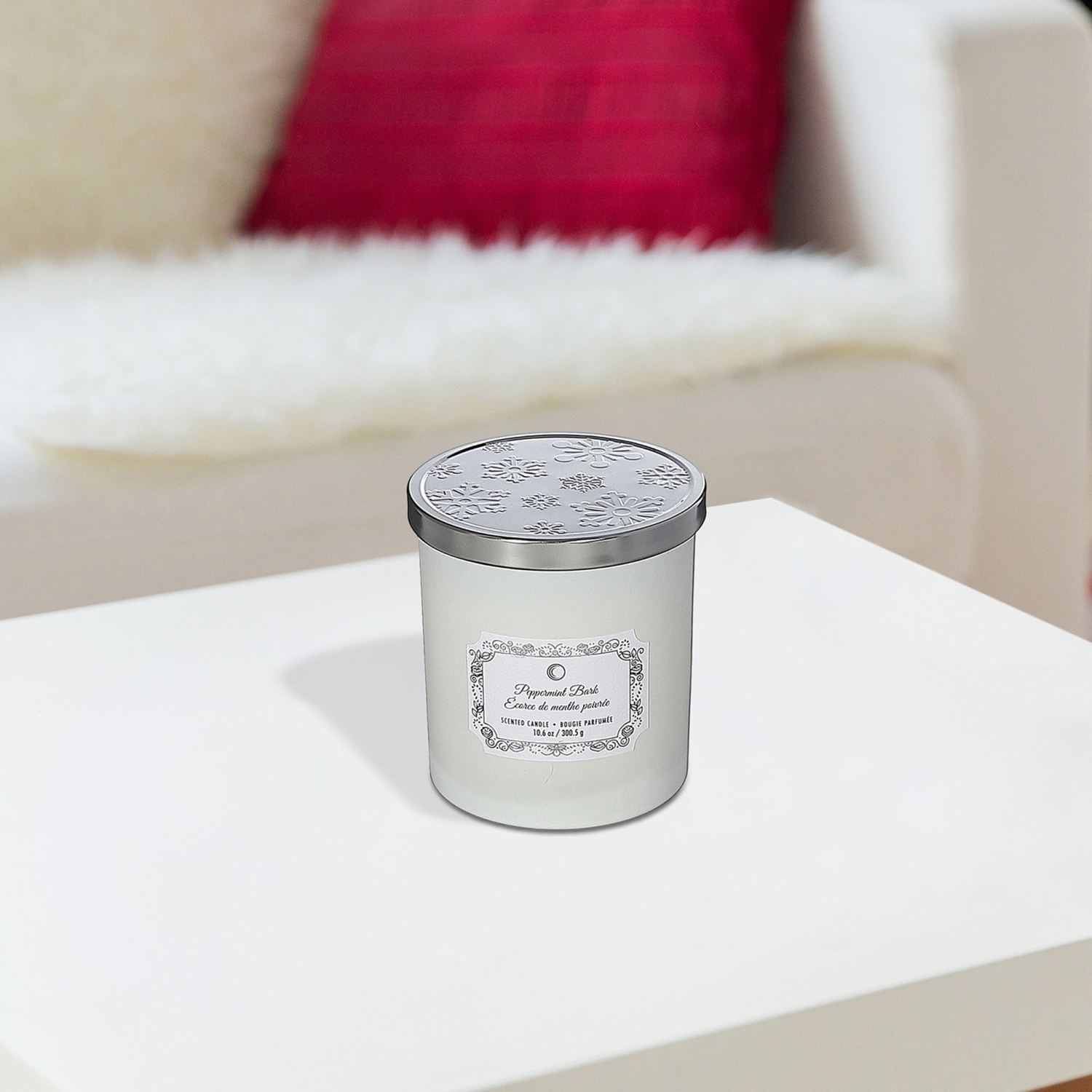 Bougie en pot de Noël 10,5Oz de Maison concepts écorce à la menthe poivrée