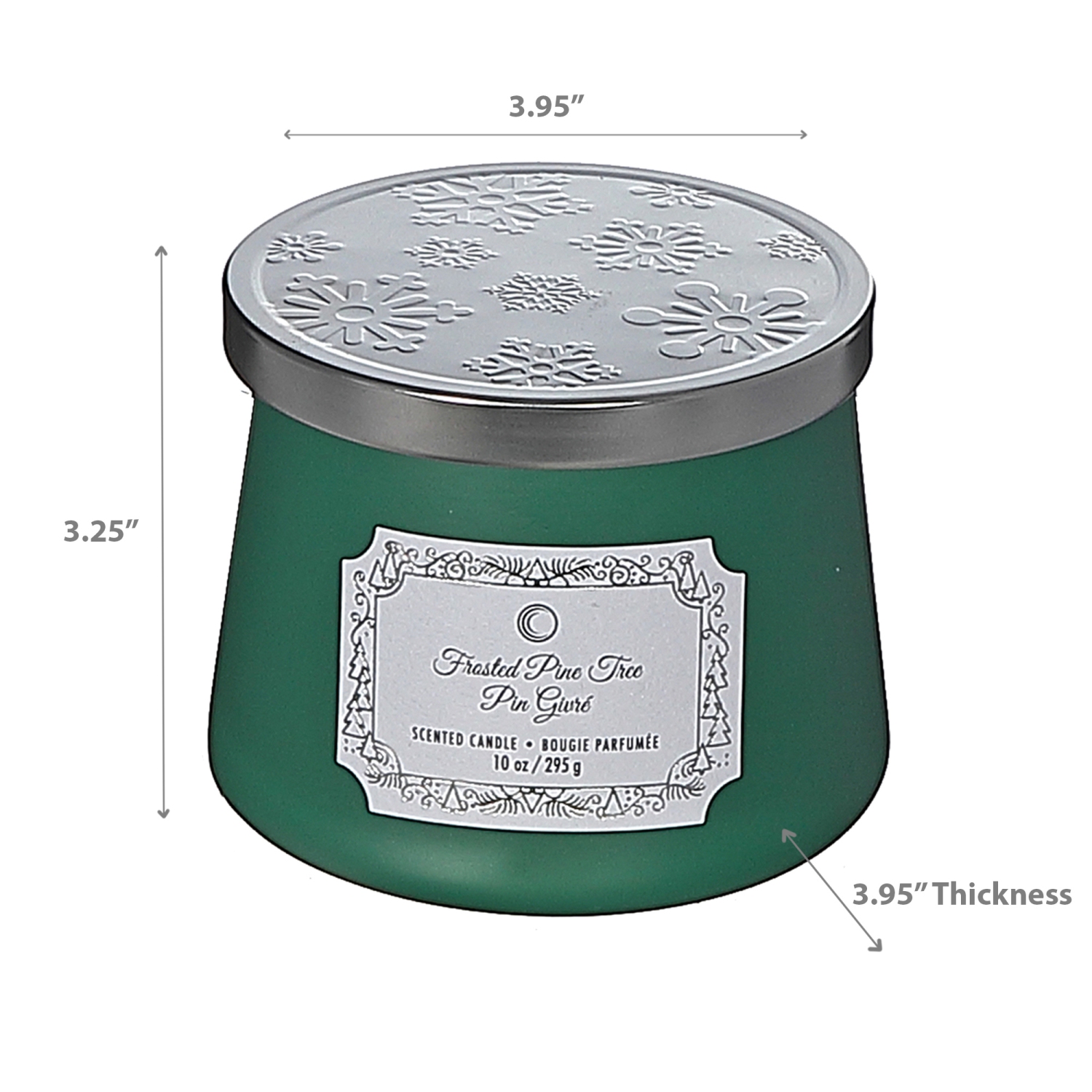 Maison Concepts Christmas 10.5Oz Taper Candle Frosted Pine Tree