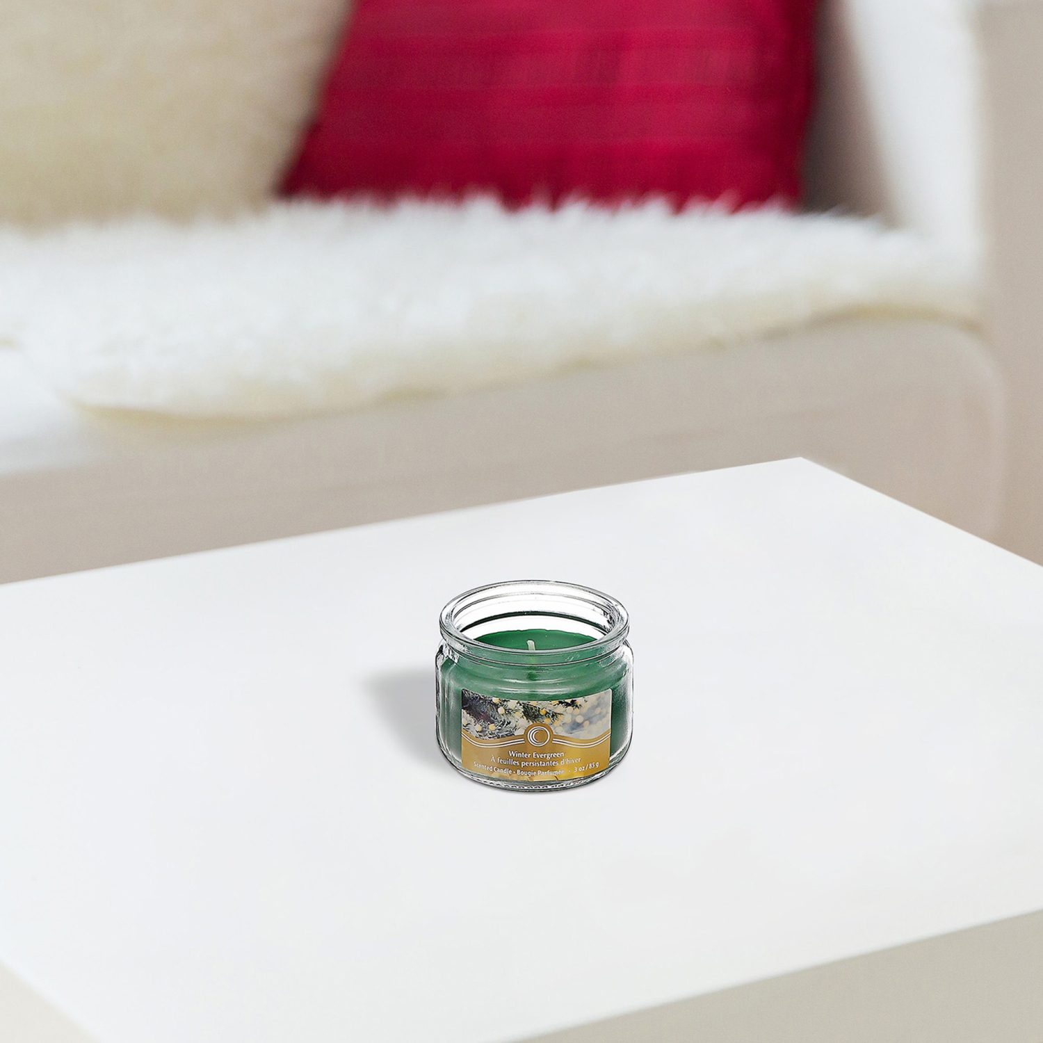 Bougie en pot parfumée Evergreen d'hiver 3 oz Christmas de Maison concepts - Ensemble de 4