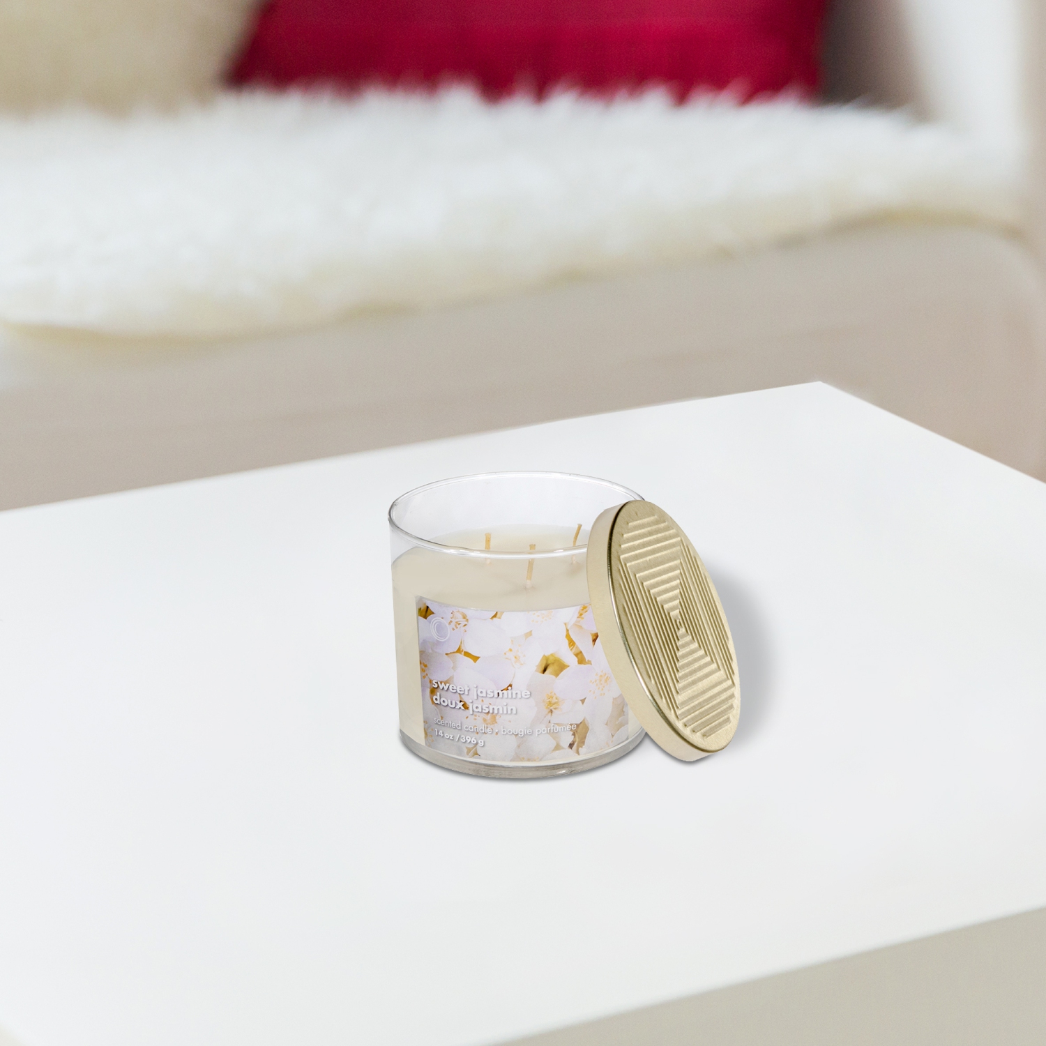 Maison Concepts 14 Oz 3 Wick Jar Candle With Lid Sweet Jasmine