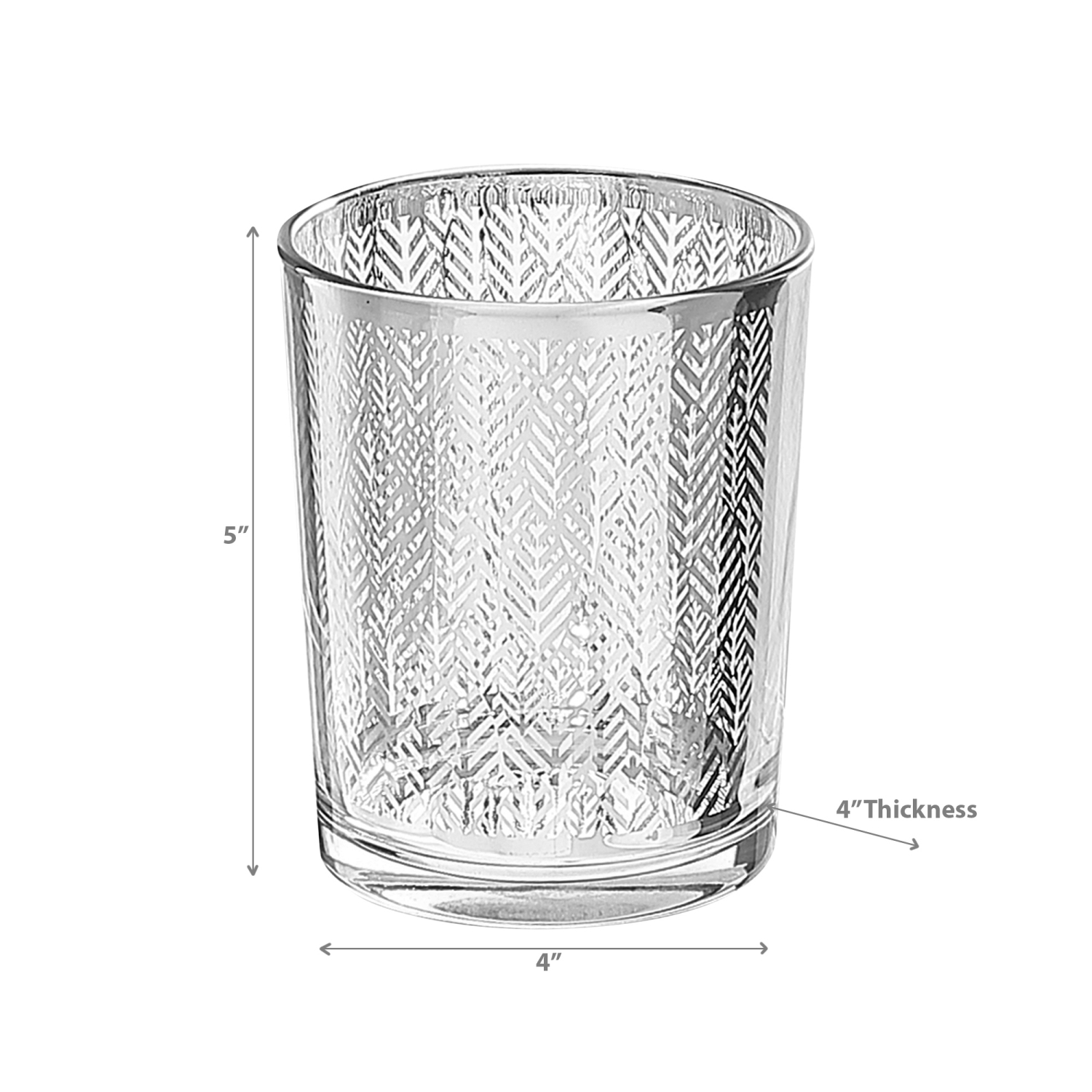 Maison Concepts Glass Votive Holder Silver Leaf