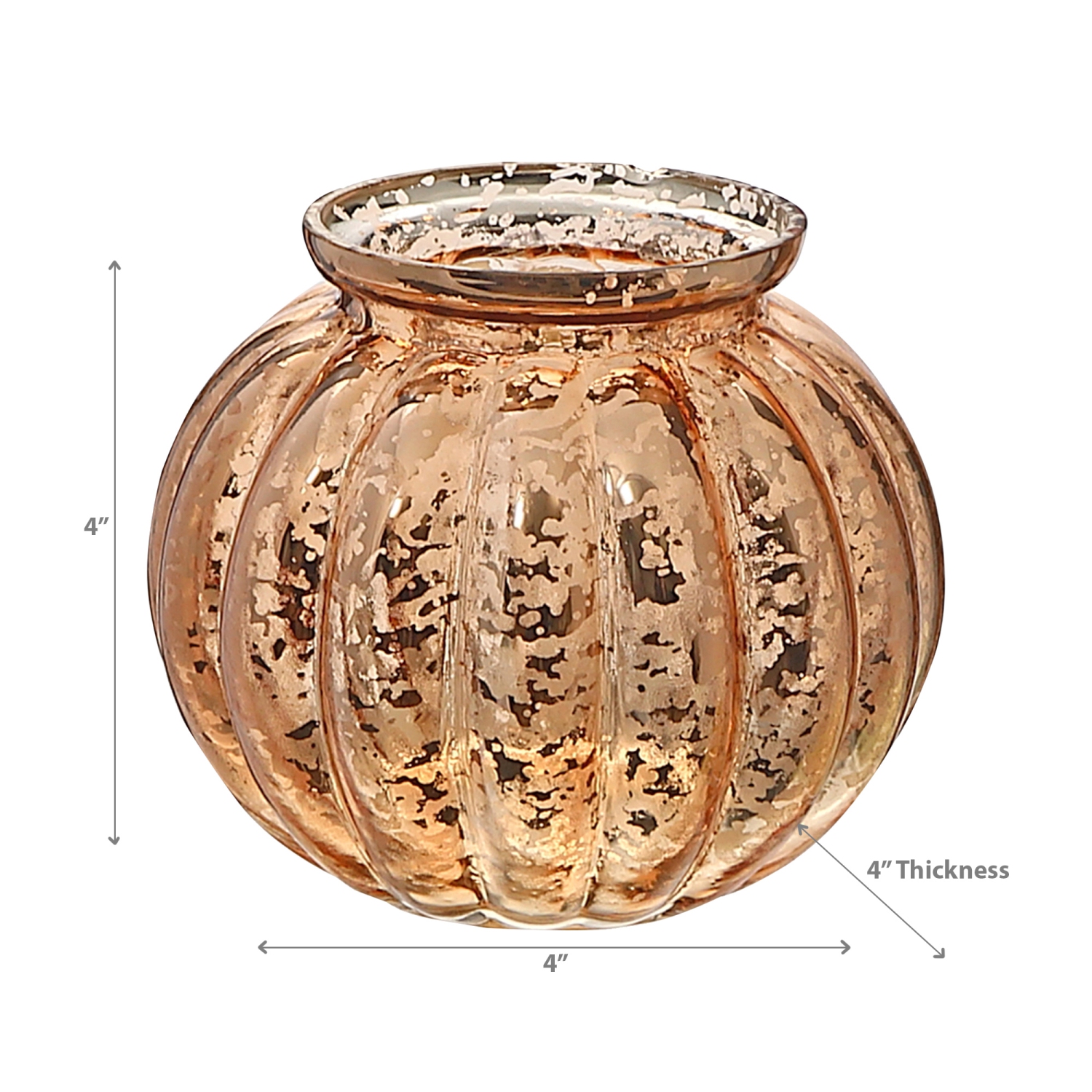 Maison Concepts Mercury Sphere Ribbed Tealight Holder Bronze - Set of 2