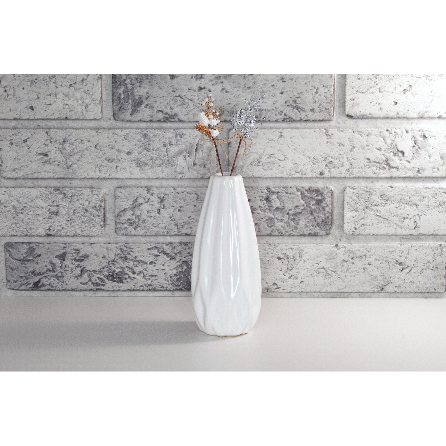 Maison Concepts Christmas Pinecone And Berries Pick With Ribbon - Set of 6