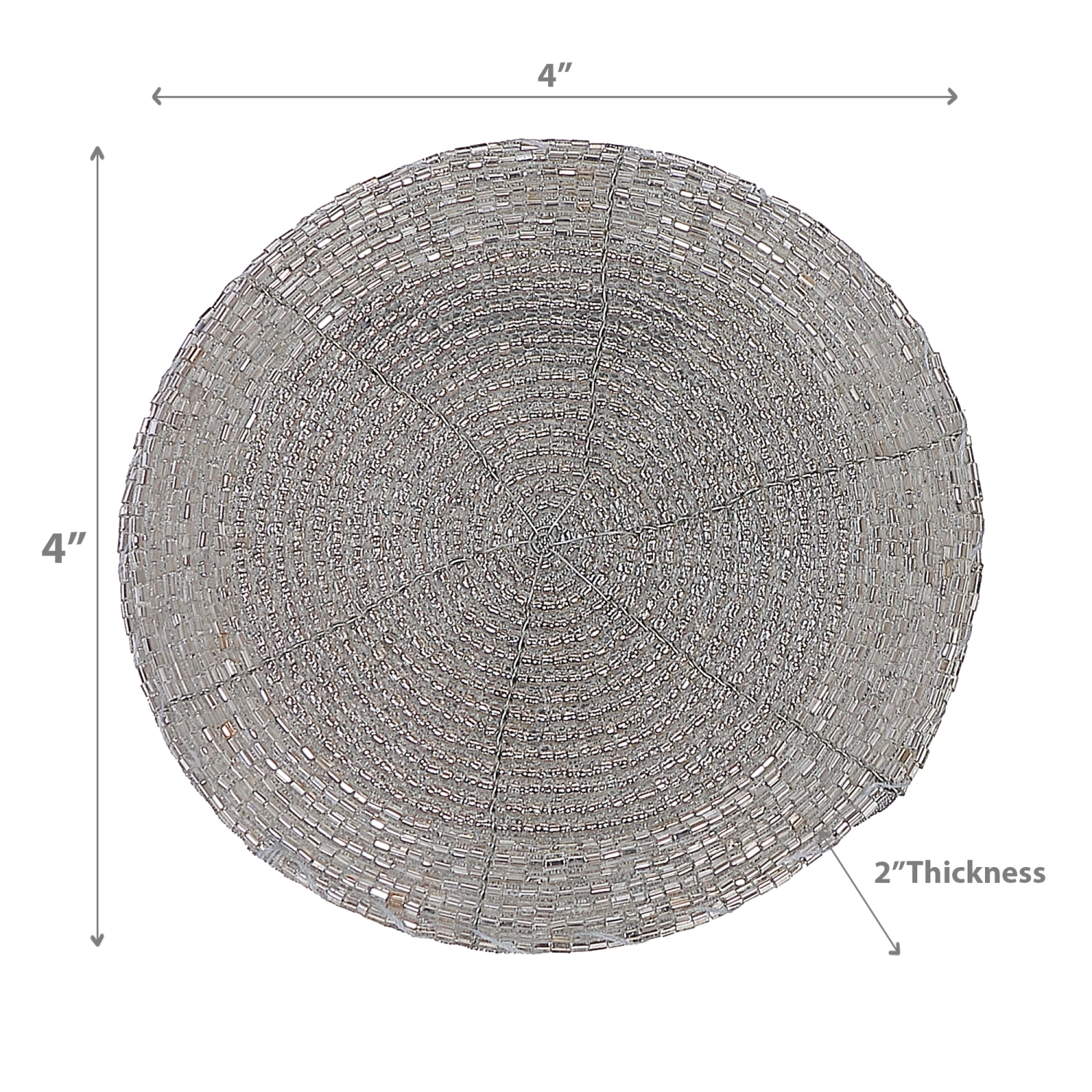 Sous-verre rond perlé de Noël de Maison concepts - Ensemble de 6