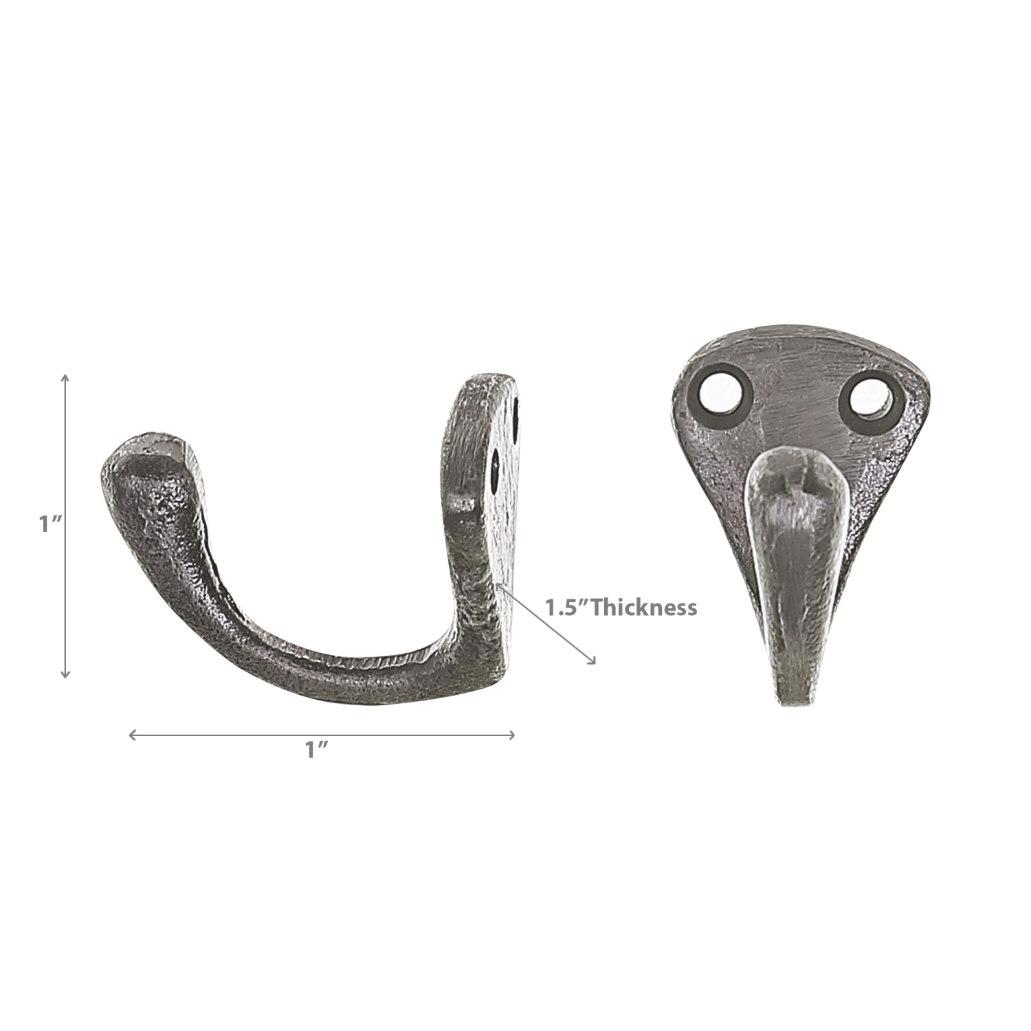 Maison Concepts Set Of 2 Single Prong Iron Hook Antique Silver - Set of 3