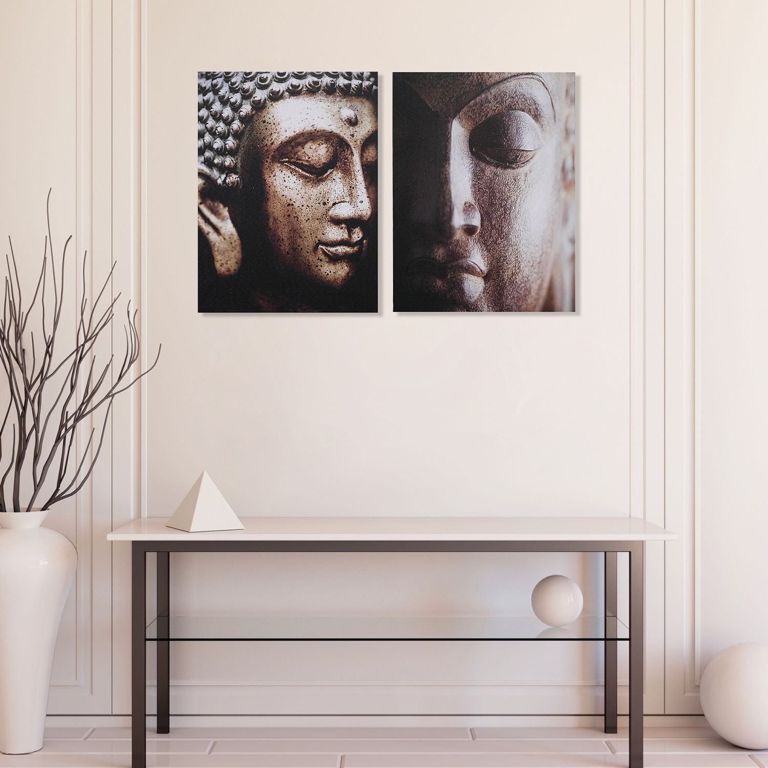 Maison Concepts Canvas Wall Art Buddha Head - Set of 2