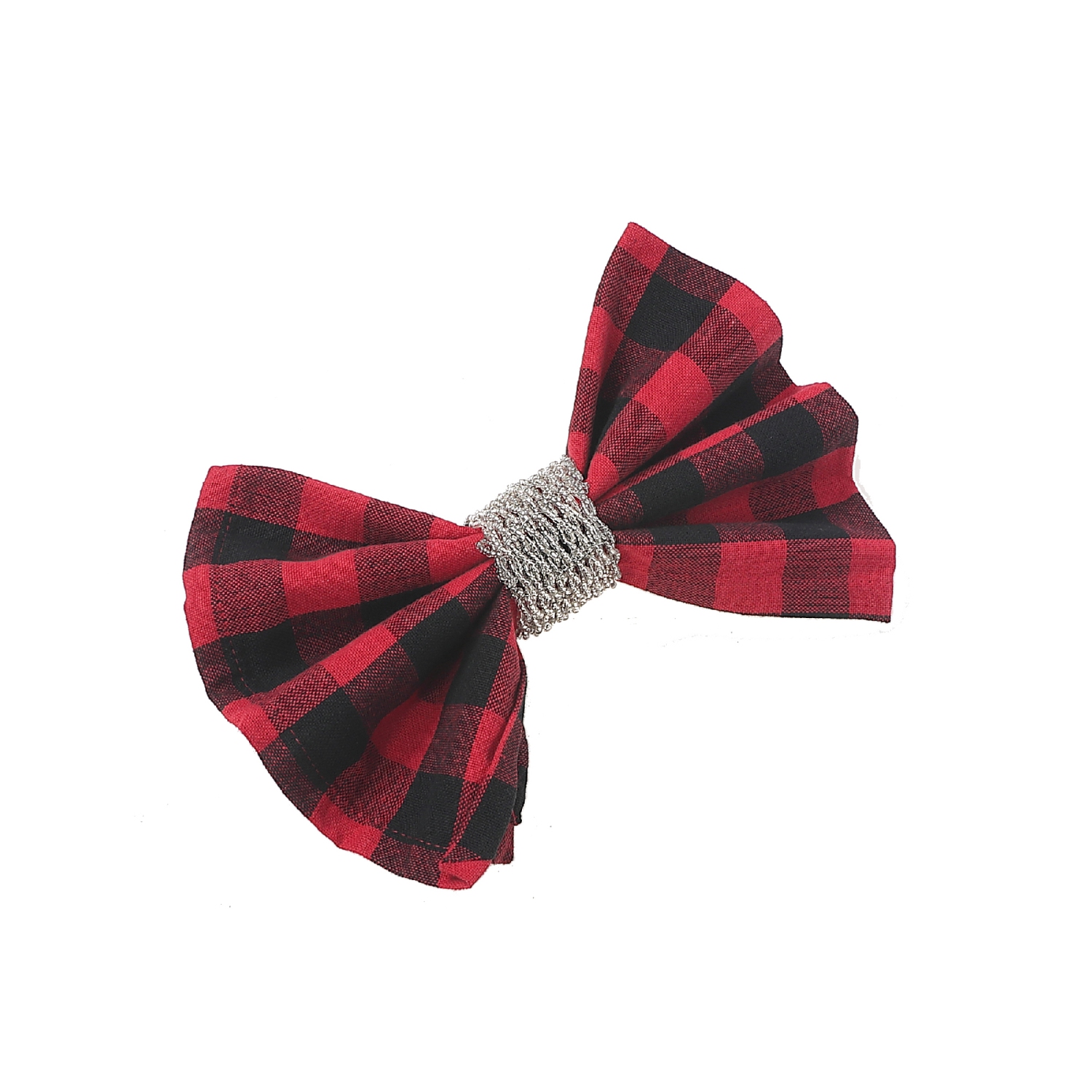 Ensemble de 8 serviettes de table à billes argentées de Noël de Maison concepts