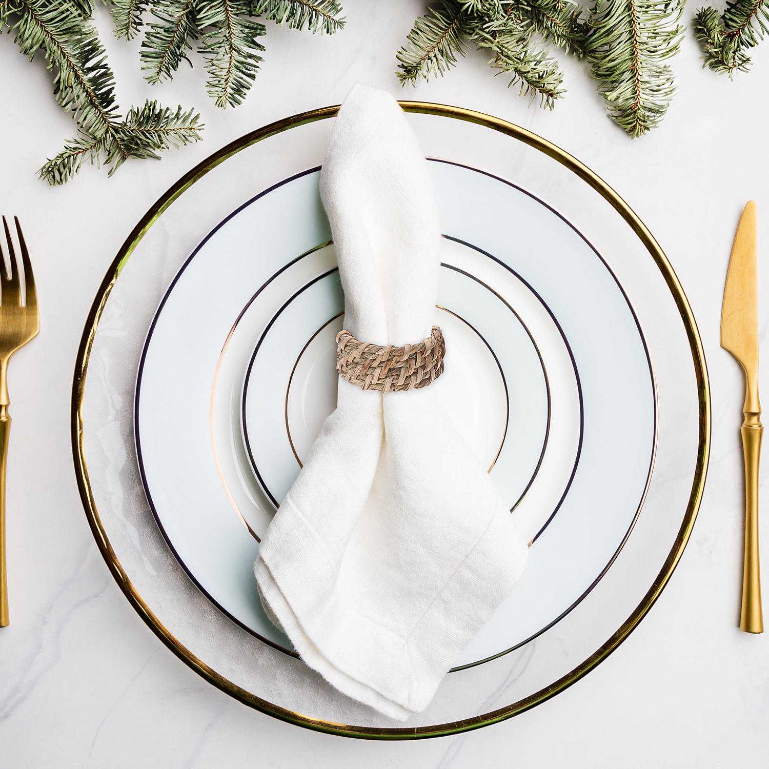 Ensemble de 6 serviettes de table en jute brune de Maison concepts