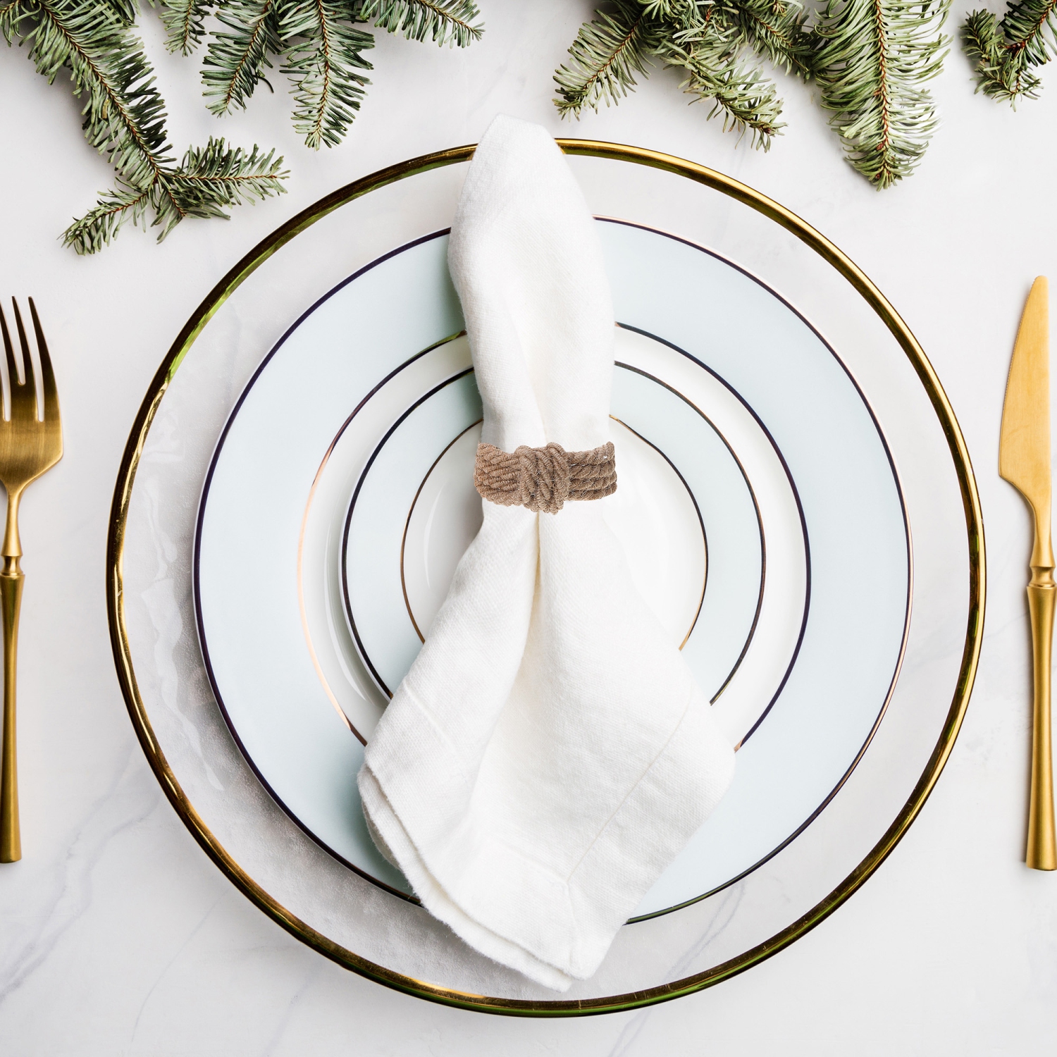 Ensemble de 6 serviettes de table en jute brune de Maison concepts