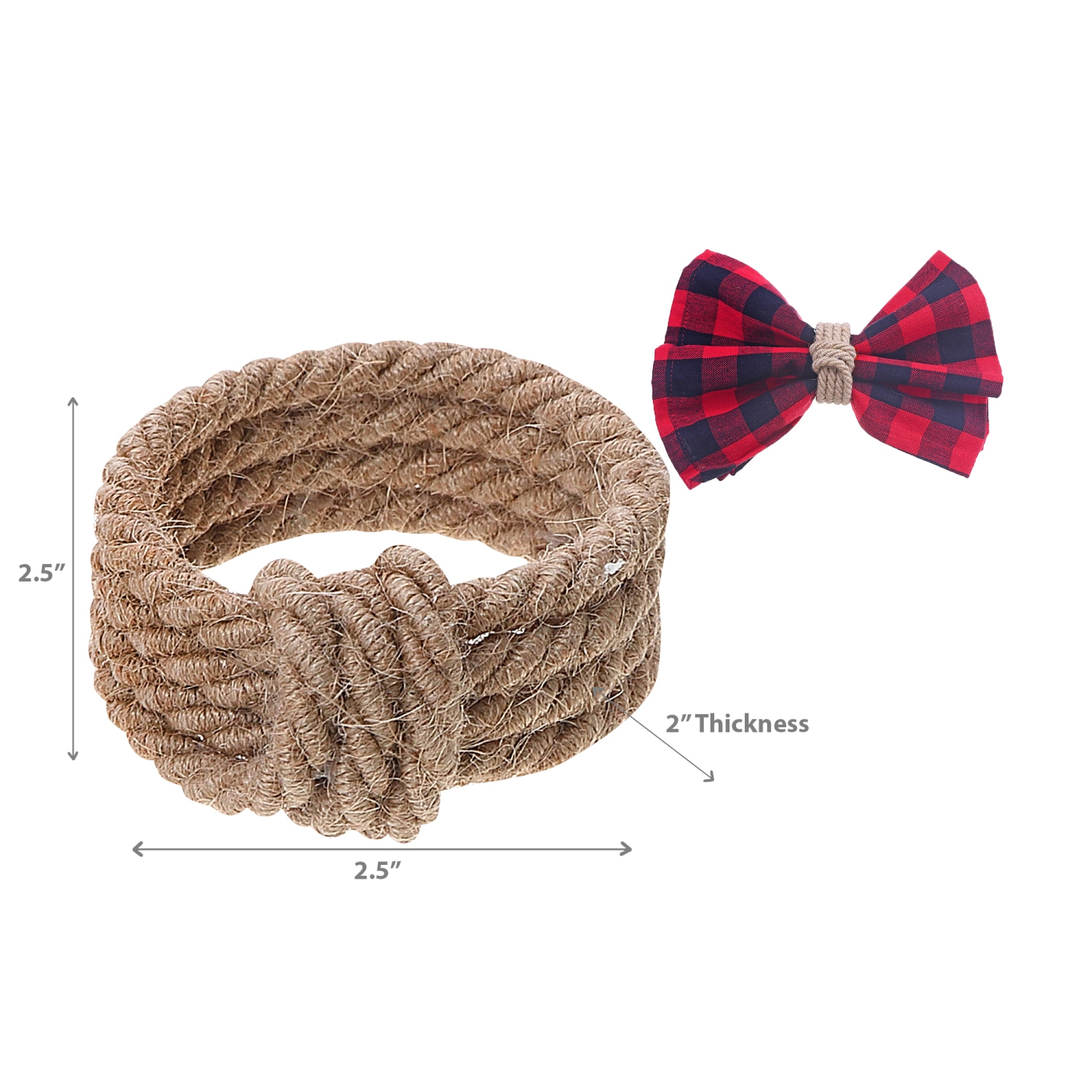 Ensemble de 6 serviettes de table en jute brune de Maison concepts