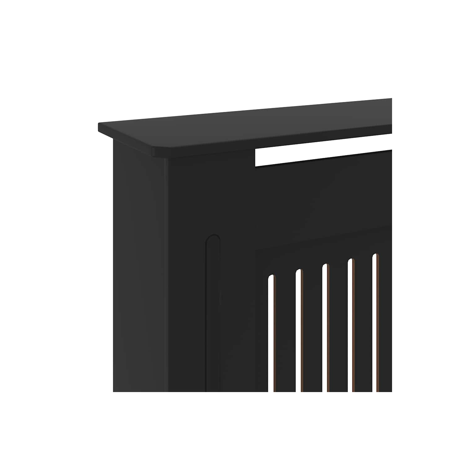 VidaXL – Housse de radiateur avec tablette de rangement supérieure, couvercle de radiateur, MDF, 55 7,5-7,5 x 80&nbsp;po, noir