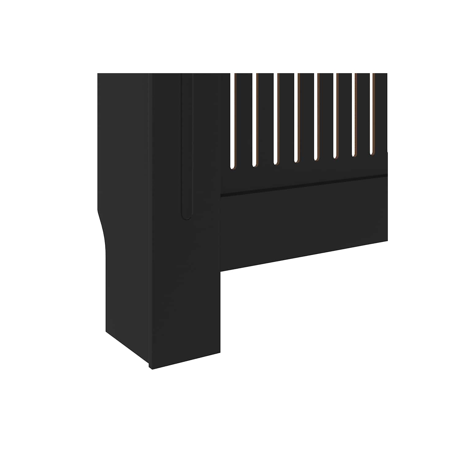 VidaXL – Housse de radiateur avec tablette de rangement supérieure, couvercle de radiateur, MDF, 55 7,5-7,5 x 80&nbsp;po, noir