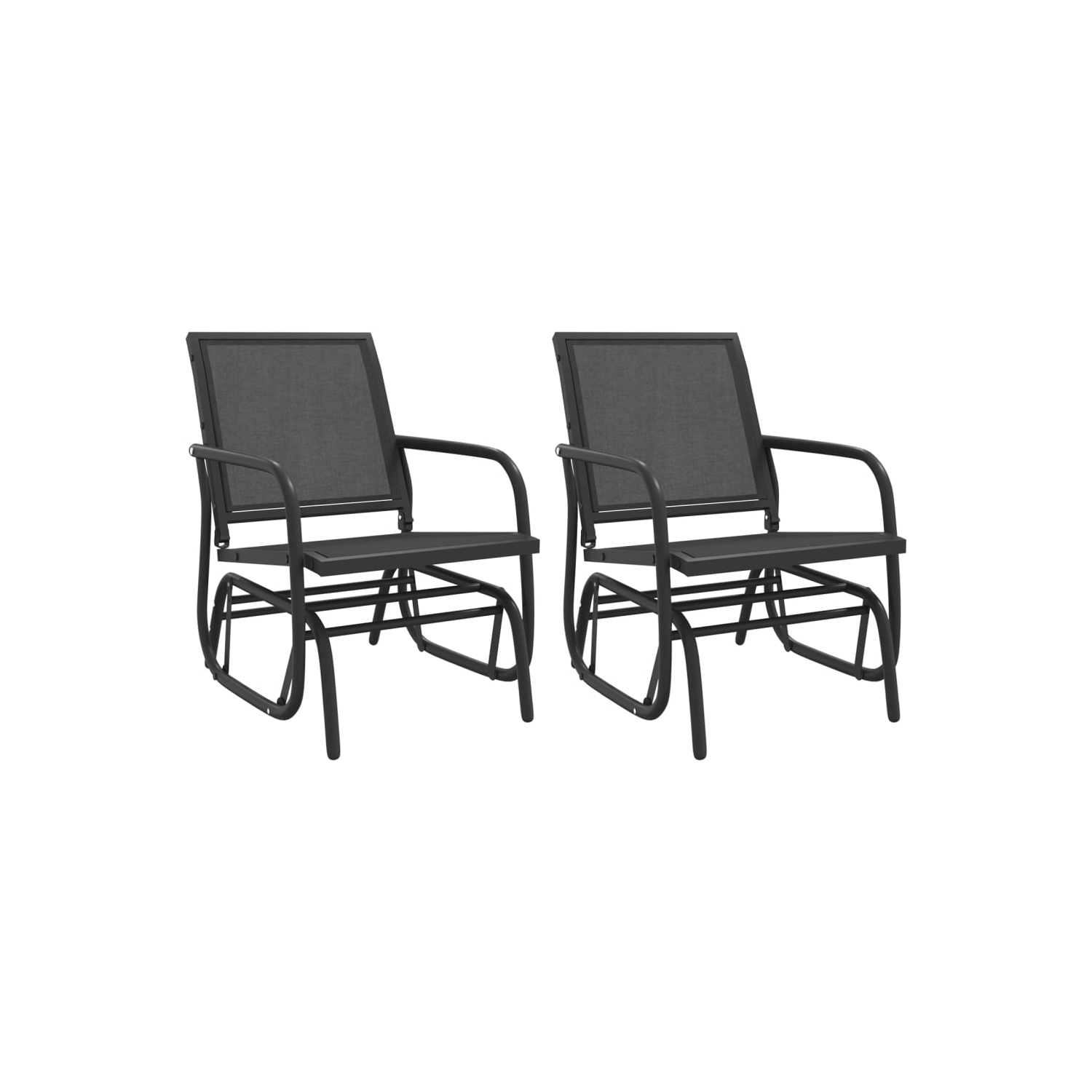 vidaXL Garden Glider Chairs 2 pcs Black 61x76x87 cm Textilene&Steel