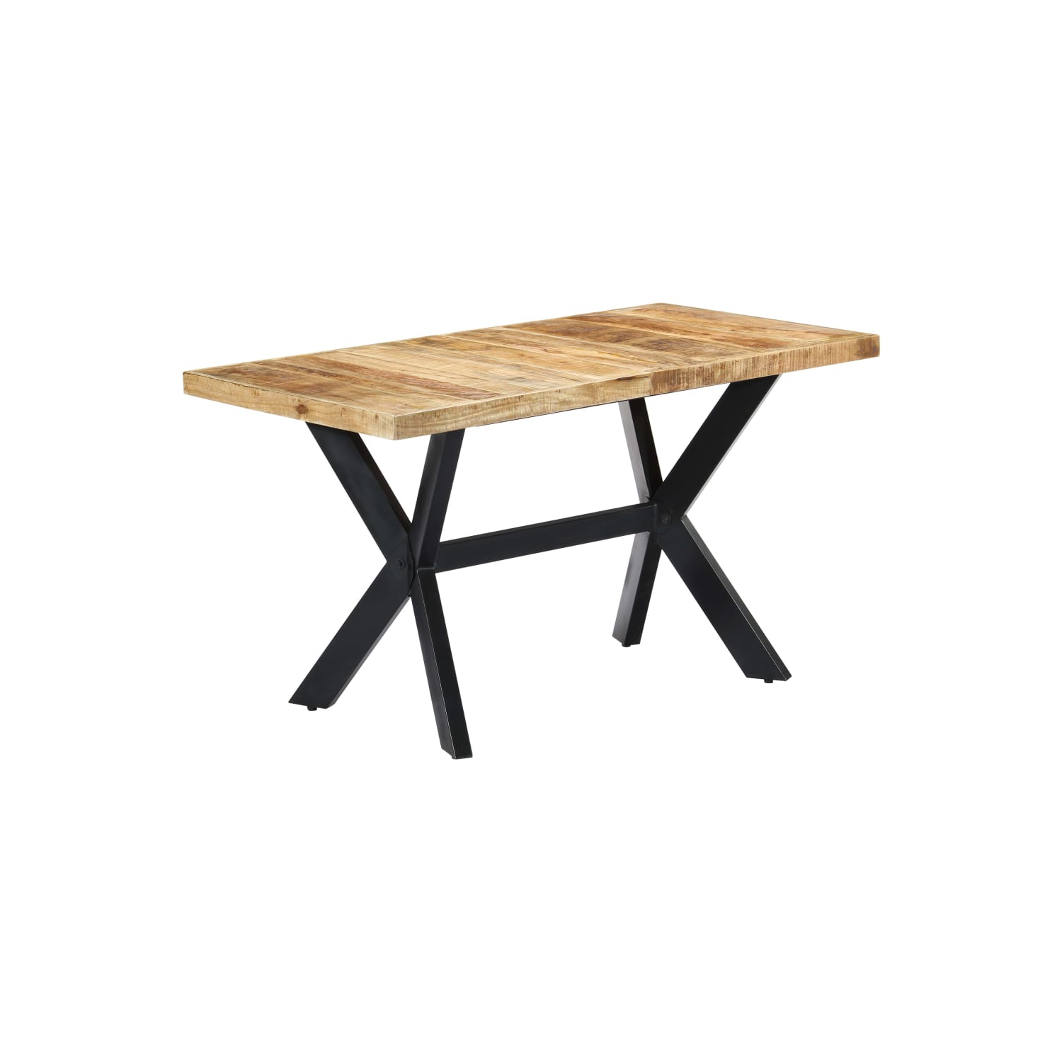 vidaXL Dining Table 55.1"x27.6"x29.5" Solid Rough Mango Wood