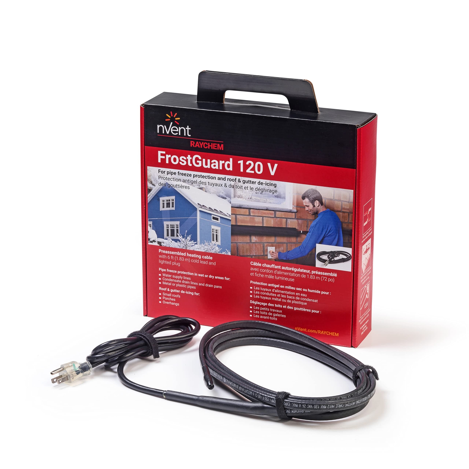 nVent P000002022 RAYCHEM 120V FrostGuard Pipe Freeze Protection - 6' , Black