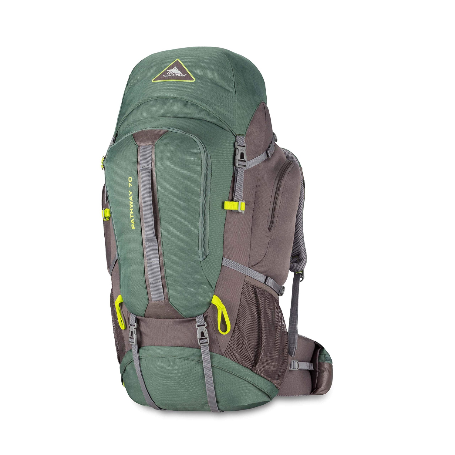 High Sierra Pathway Backpack, Pine/Slate/Chartreuse, 70 L