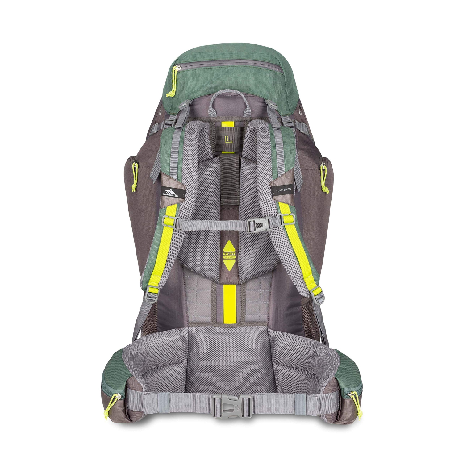 High Sierra Pathway Backpack, Pine/Slate/Chartreuse, 70 L