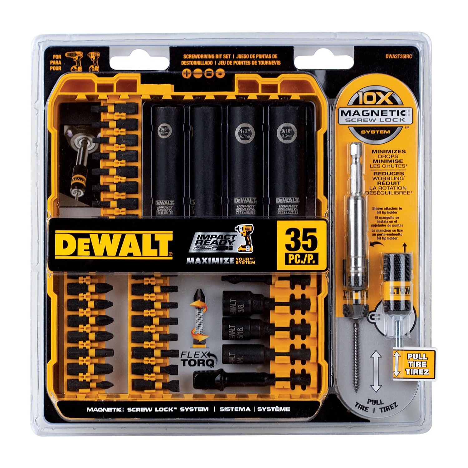 Tournevis à percussion Flex Torq DeWALT, 35 pièces