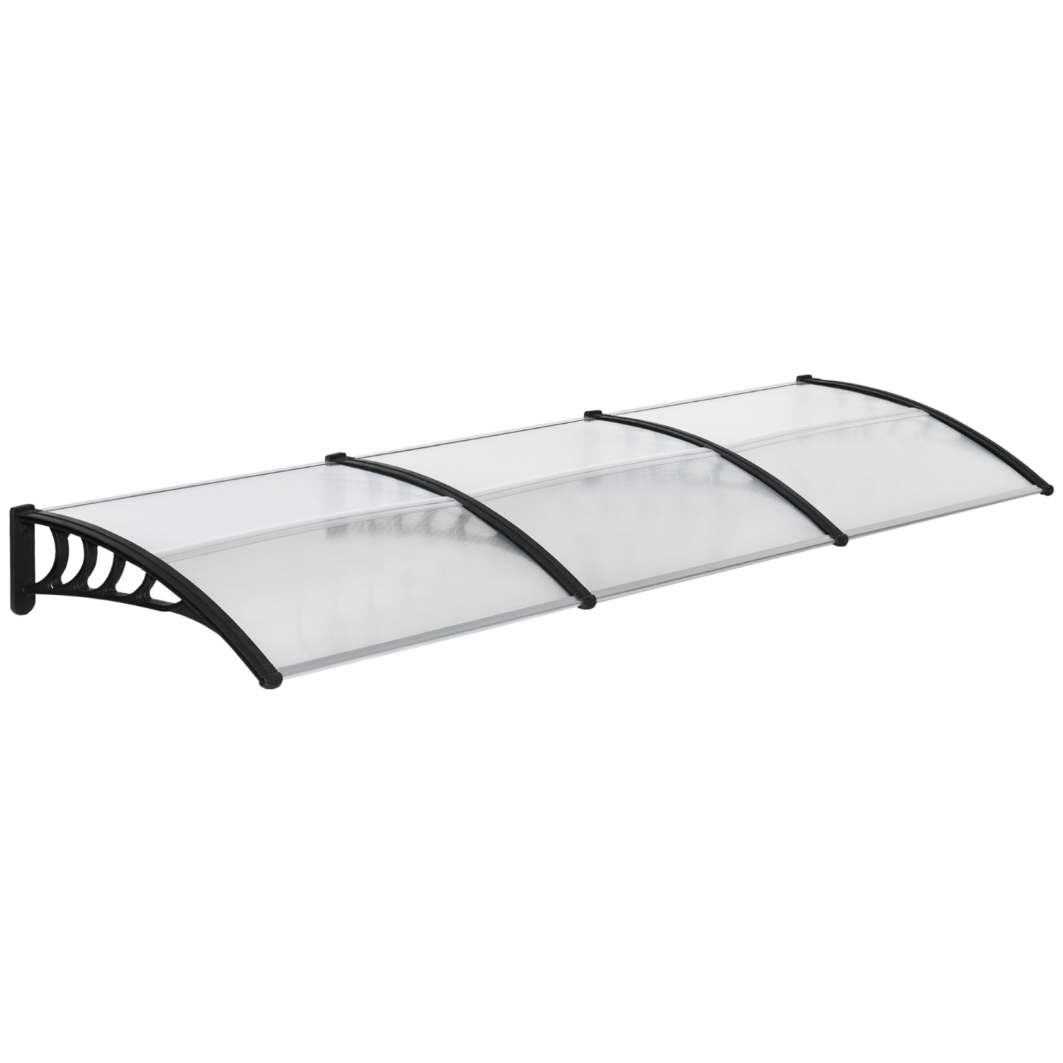 Outsunny Window Awning Door Canopy, Polycarbonate Front Door Outdoor Patio Cover, Sun Shelter, Hollow Sheet for UV, Rain, Snow, and Sunlight Protection, Clear, 40" x 120"