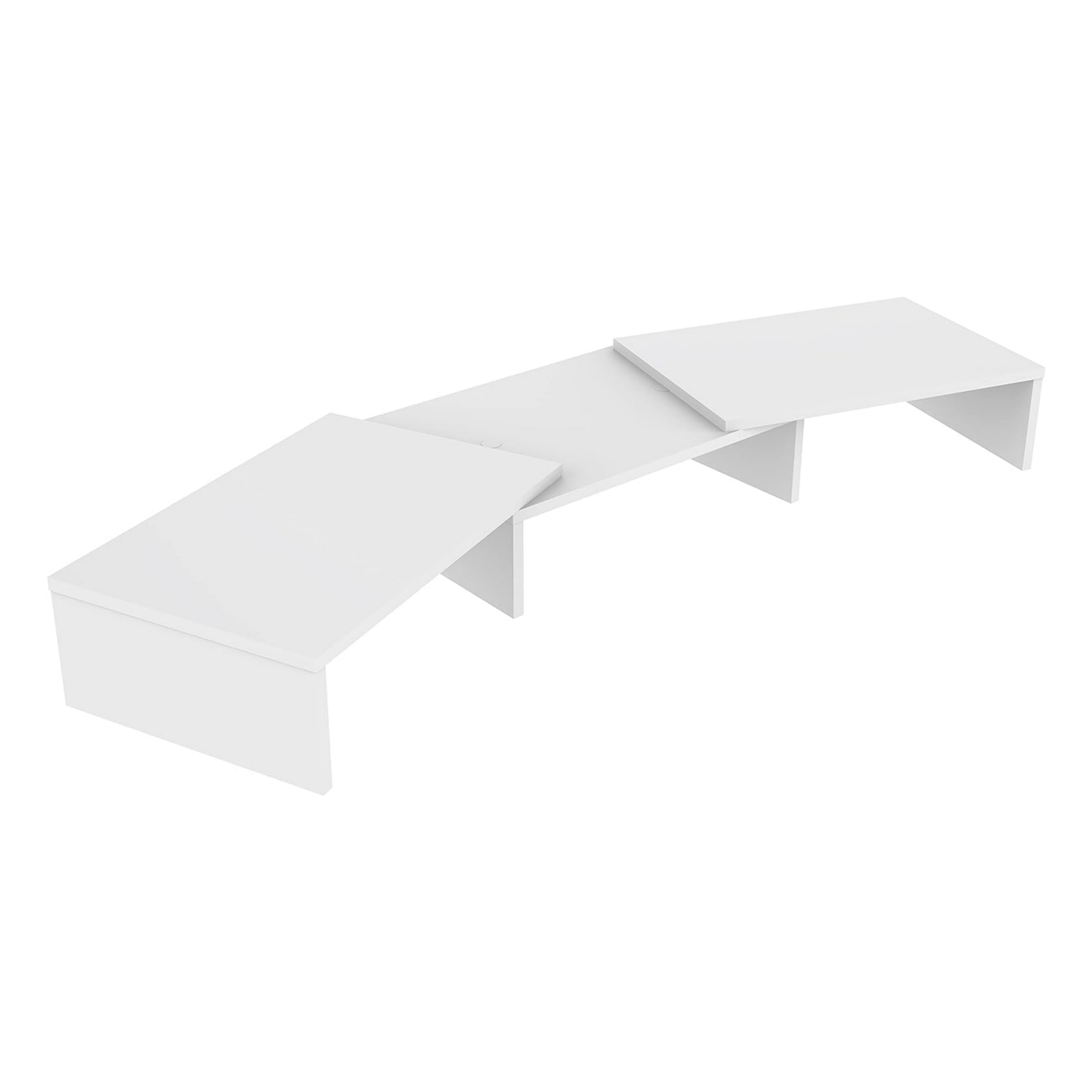 NIERBO Dual Monitor Stand - 3 Shelf Computer Monitor Riser, Wood Desktop Stand with Adjustable Length and Angle, Desk Accessories, Office Supplies