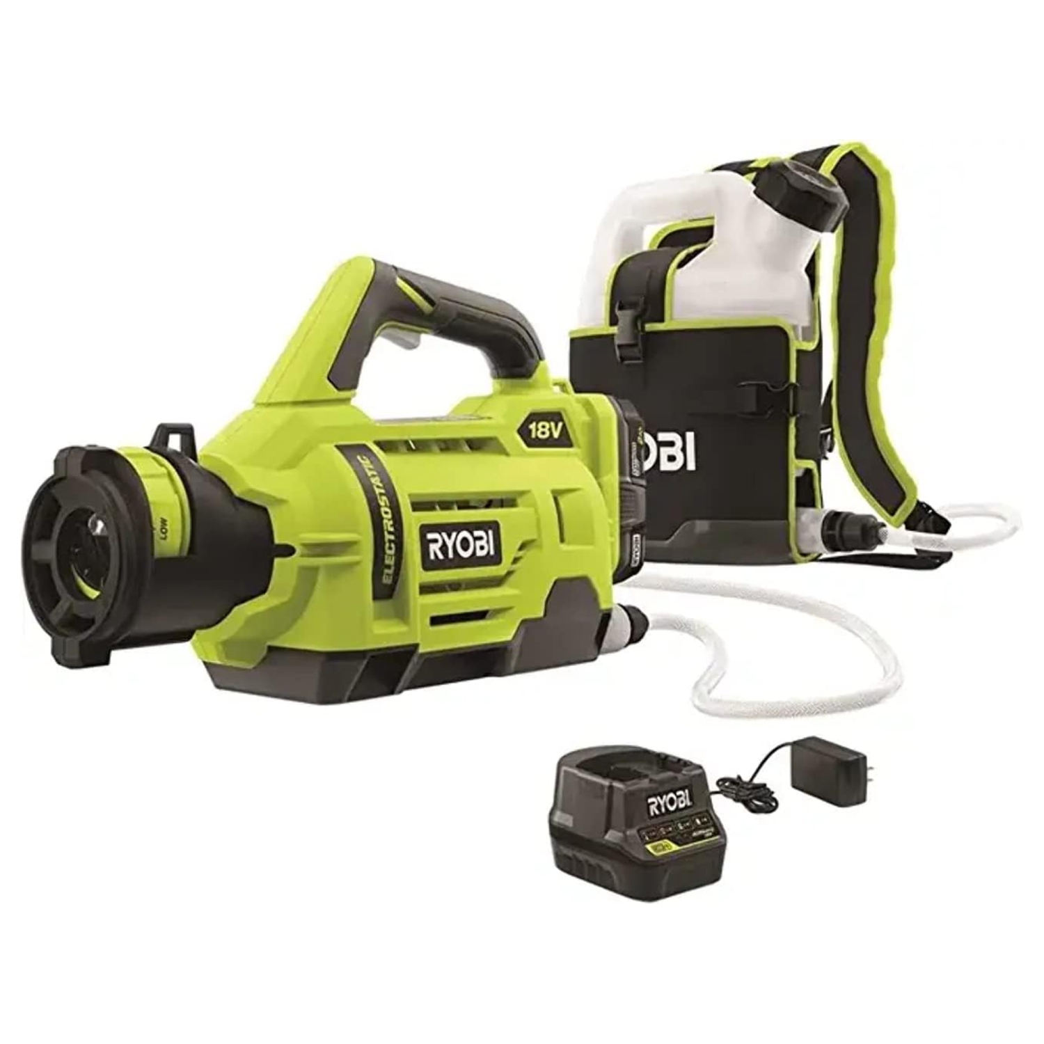 RYOBI ONE+ 18-Volt Lithium-Ion Cordless Electrostatic Sprayer with 2 2.0 Ah Battery and Charger Included