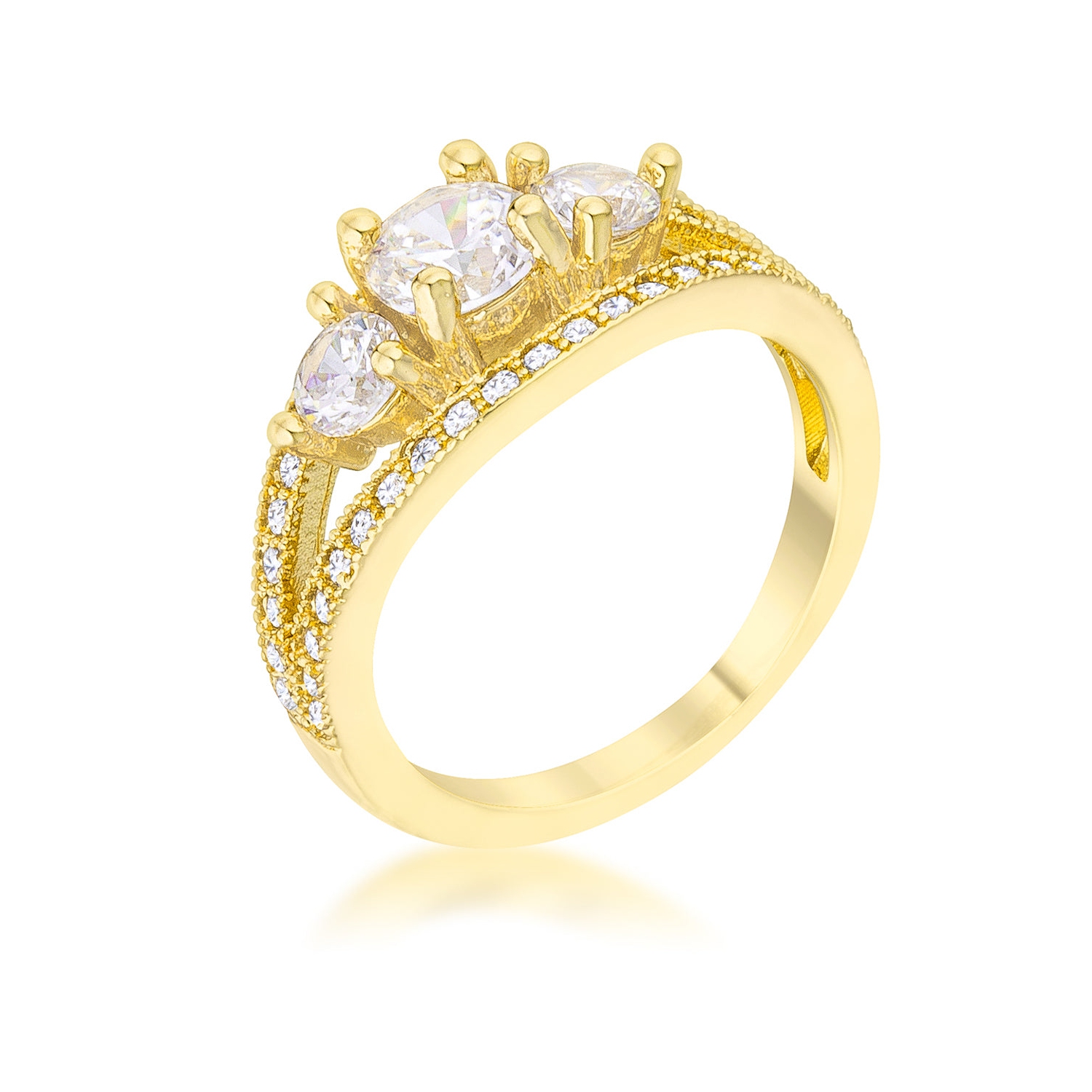 Geneviere 1.45ct CZ 14k Gold Classic Ring