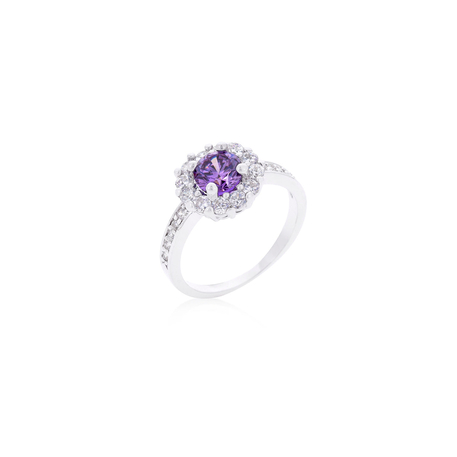 Lavender Halo Engagement Ring