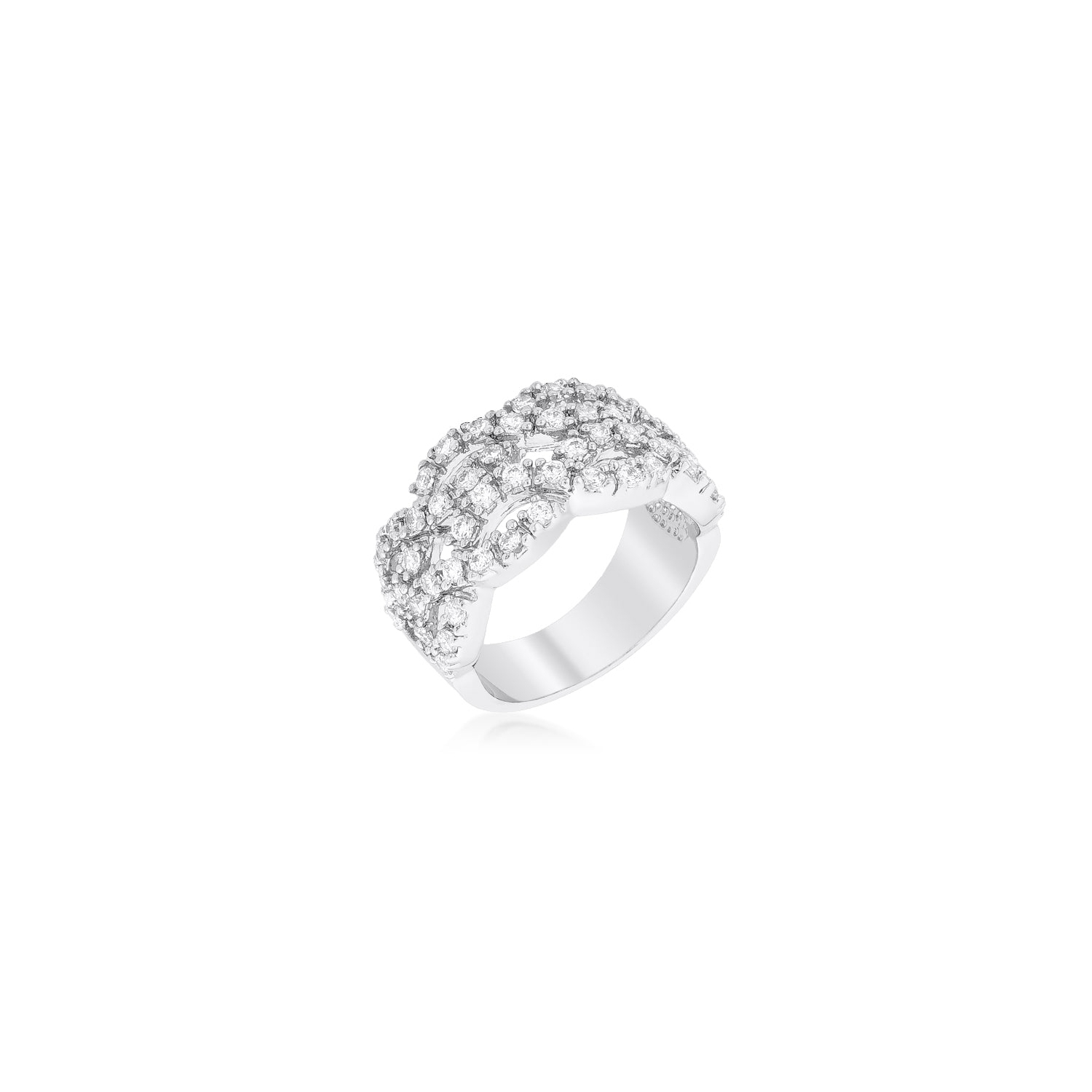 Braided CZ Cocktail Ring