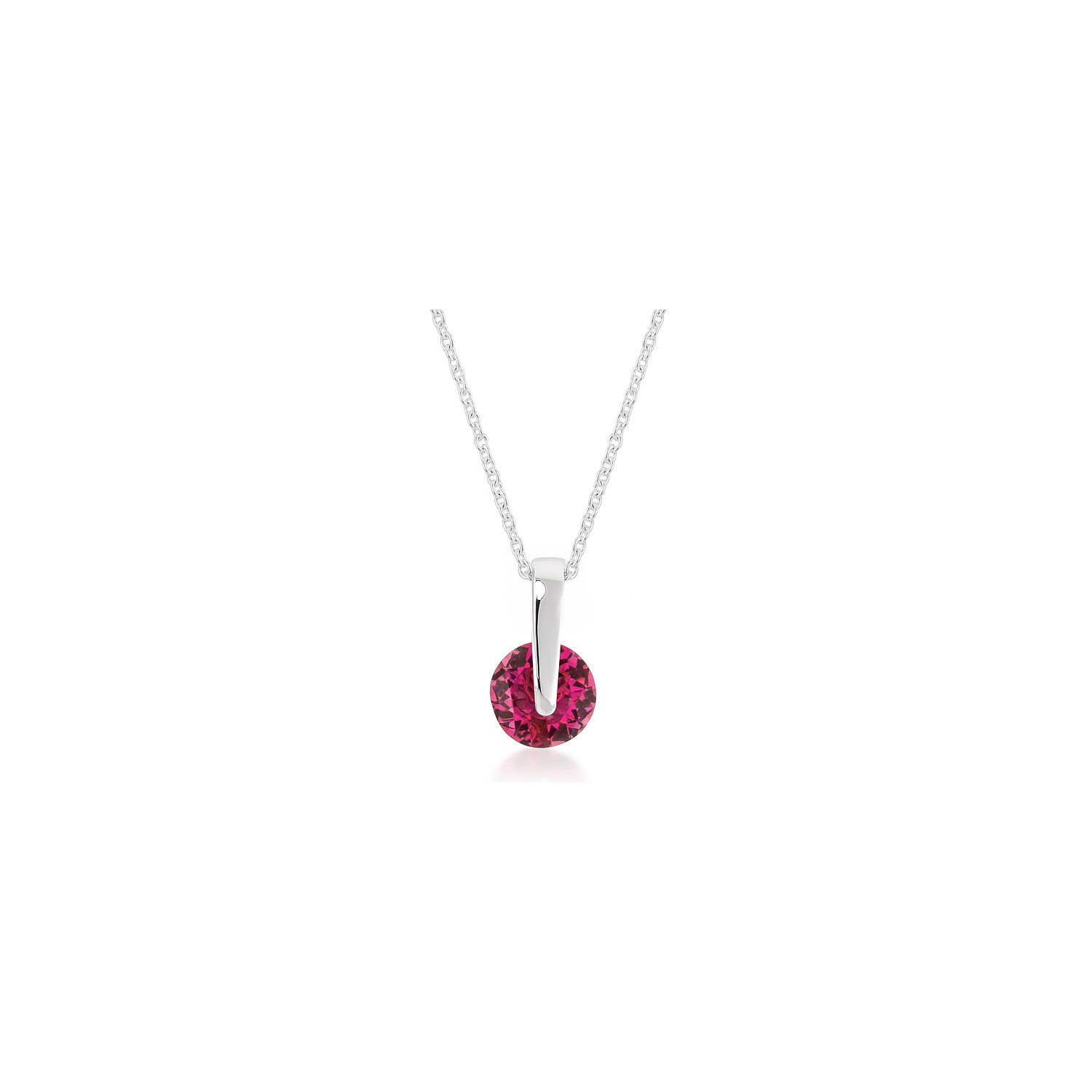 Classic Solitaire Red Cubic Zirconia Pendant