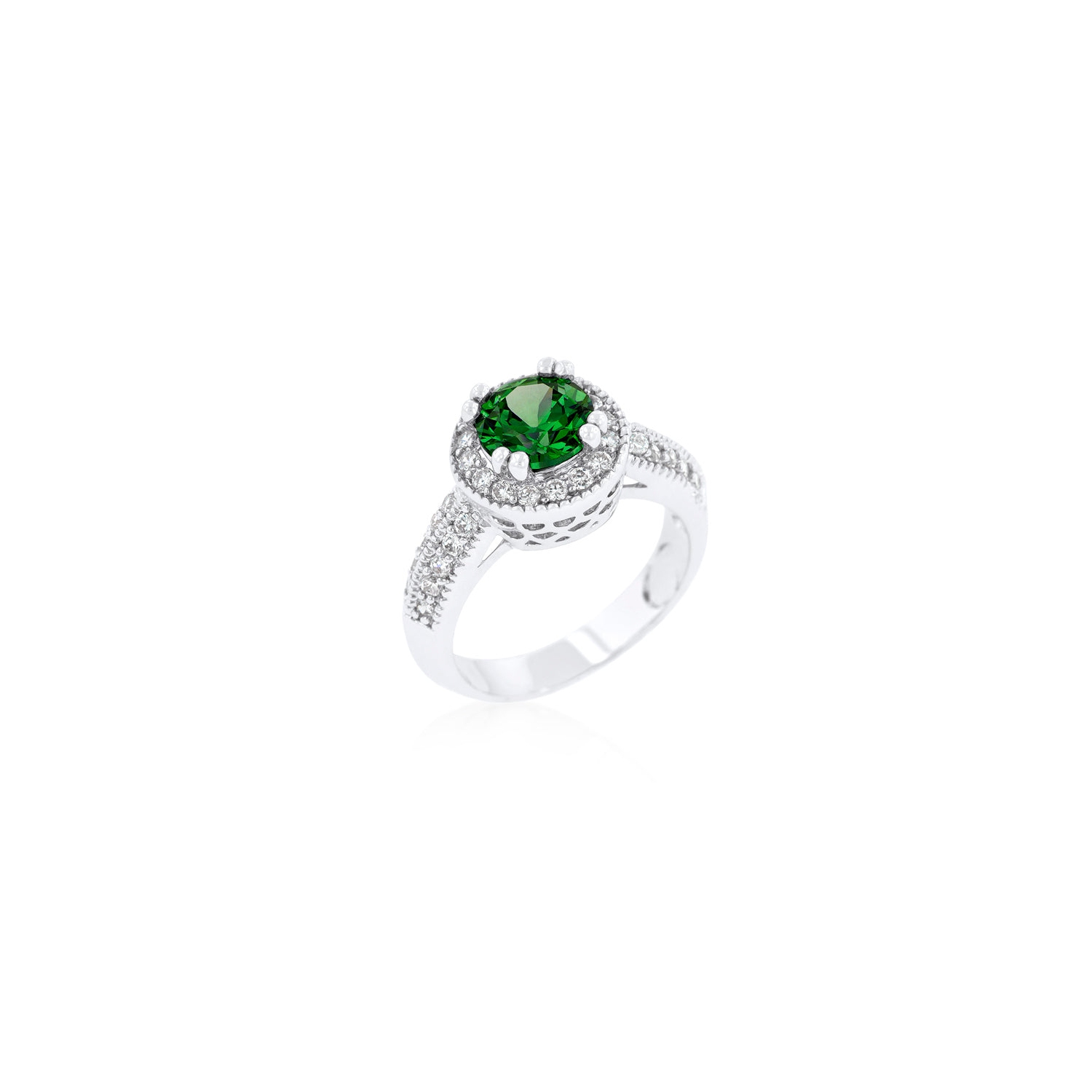 Emerald Halo Engagement Ring