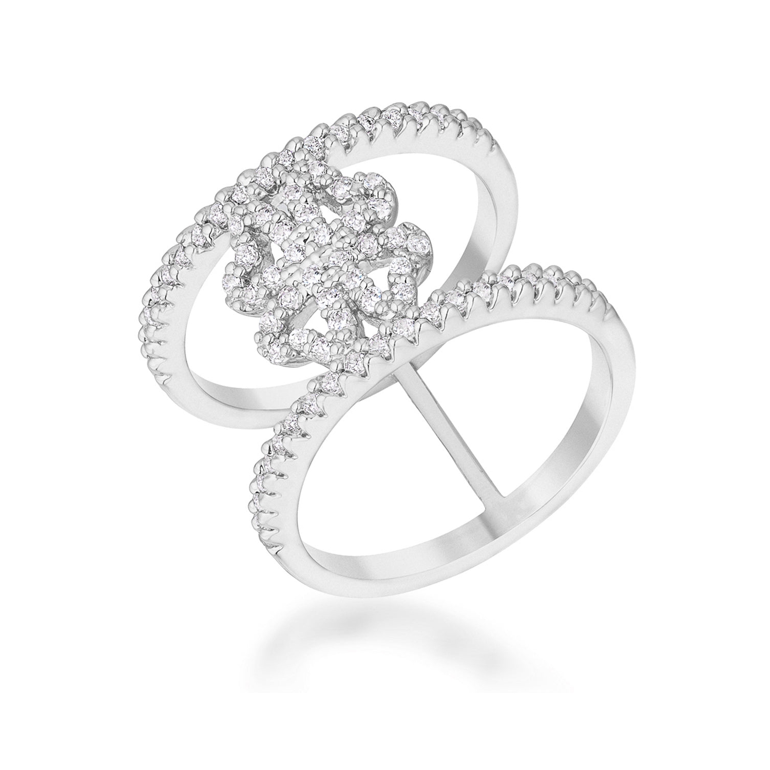 0.4ct CZ Delicate Floral Wrap Ring