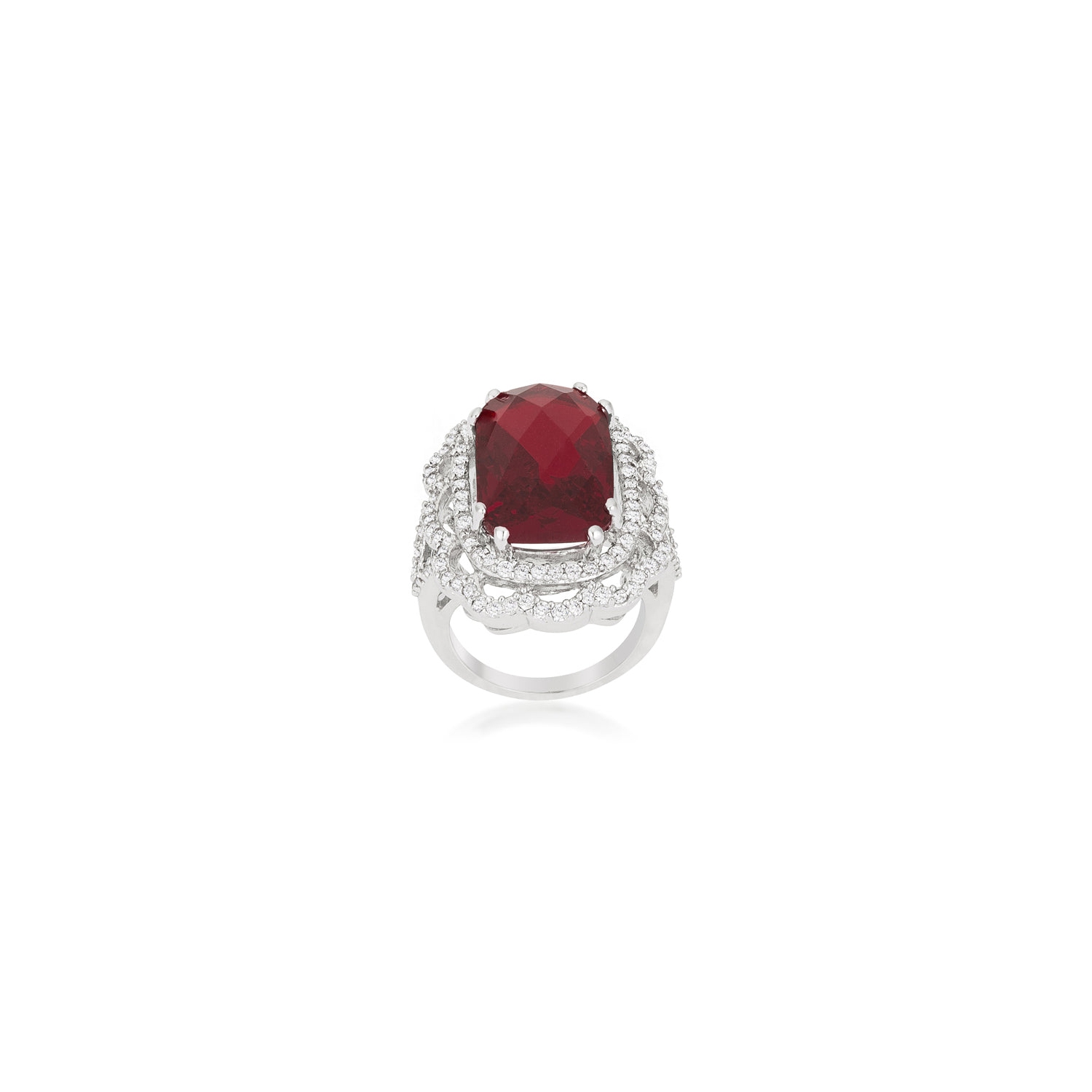 Red Cocktail Crest Ring